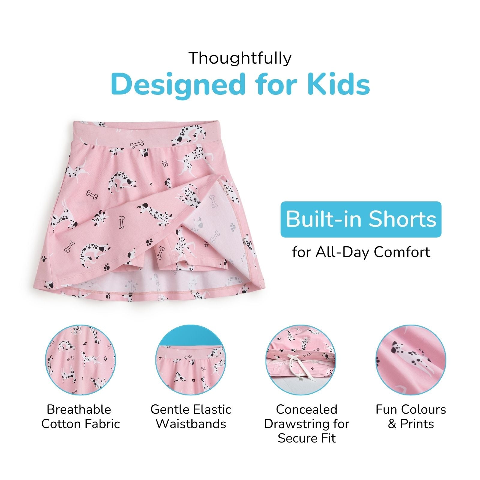 Dalmatian Skater Skirt with Inner Shorts