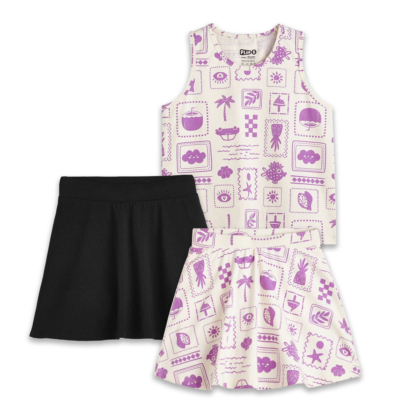 2 Pack Skater Skirt with Top