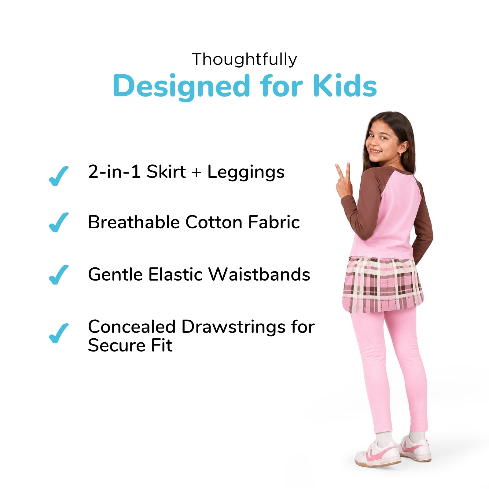Pink Plaid Skeggings