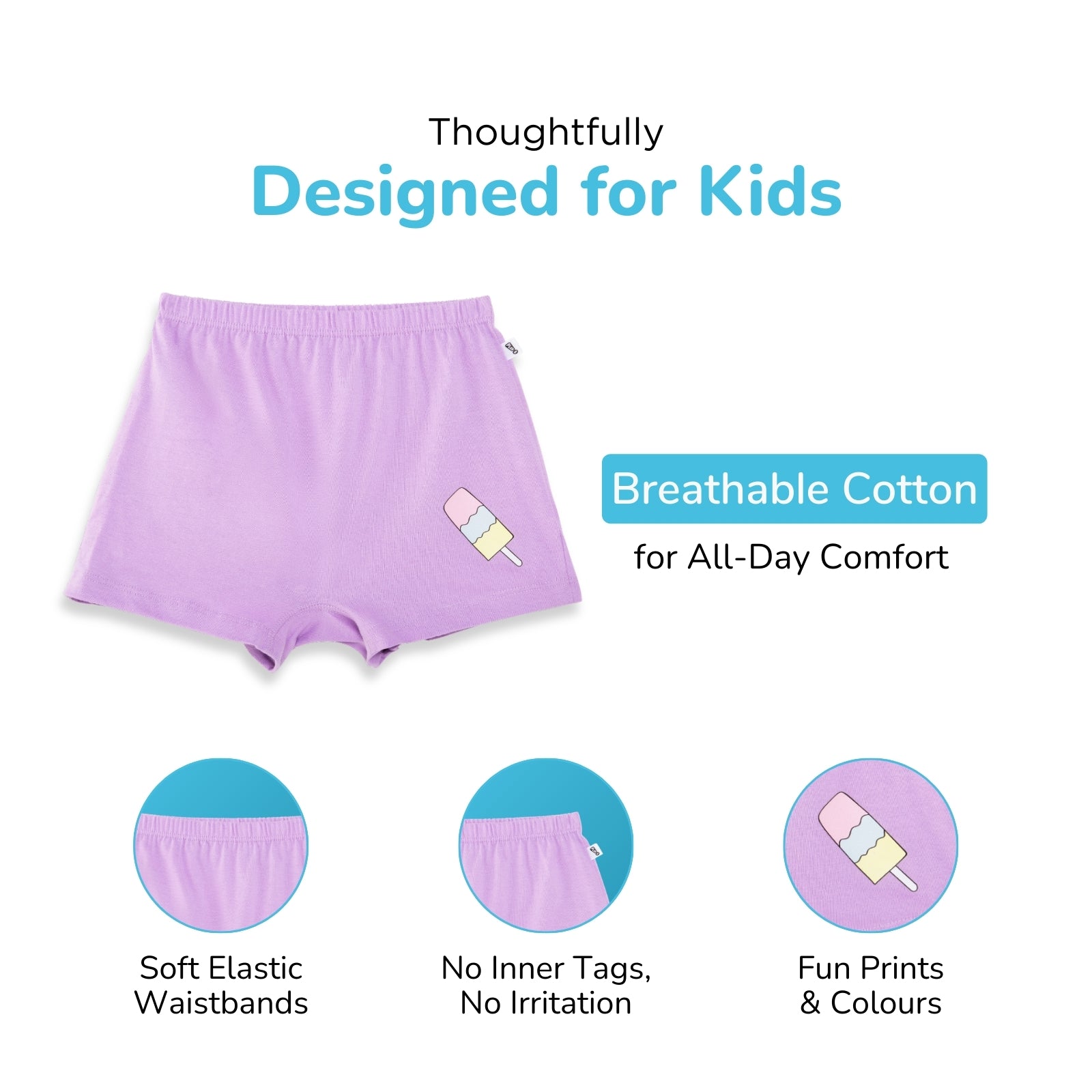 Candy Lavender Preteen Boxer