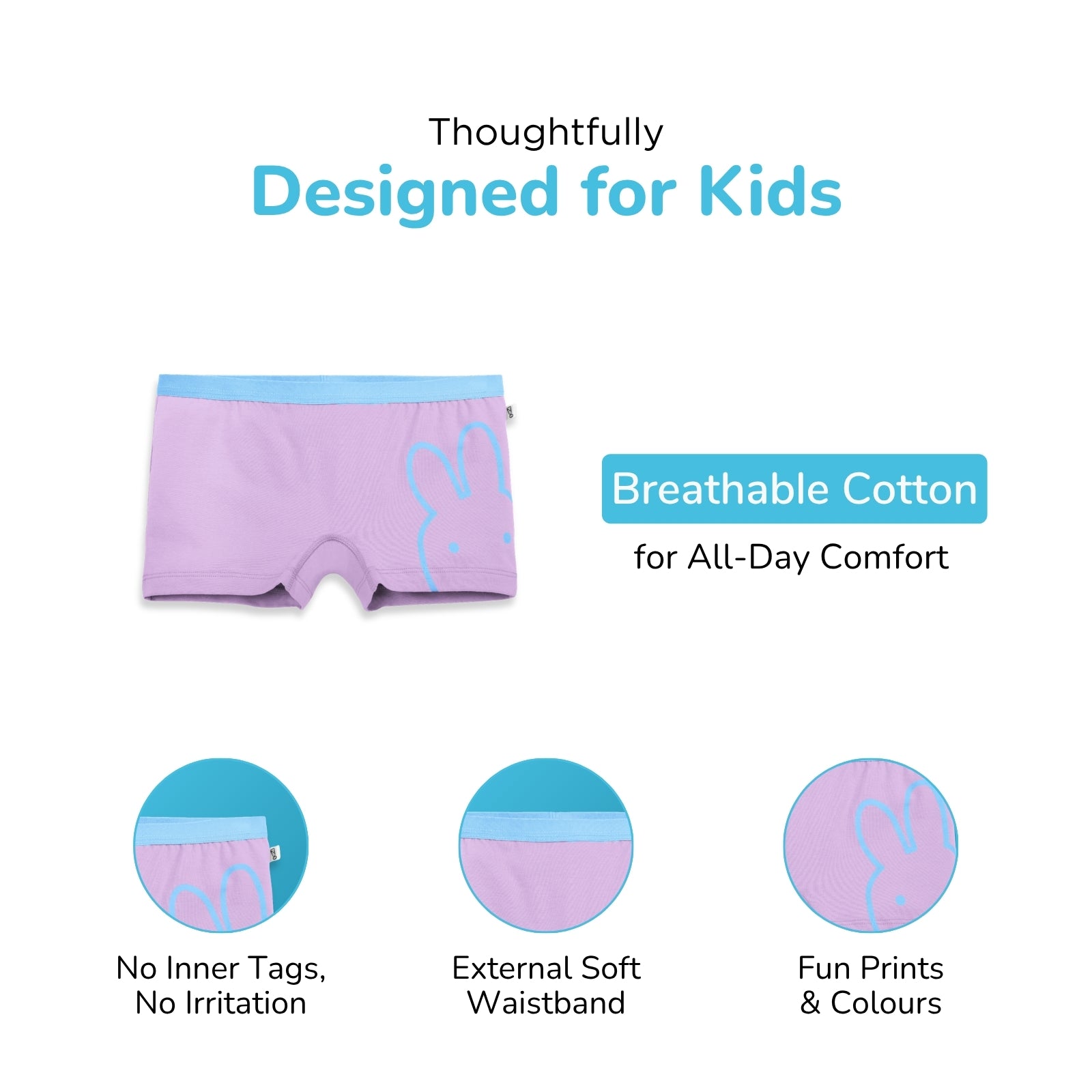 Lavender Bunny Preteen Trunks