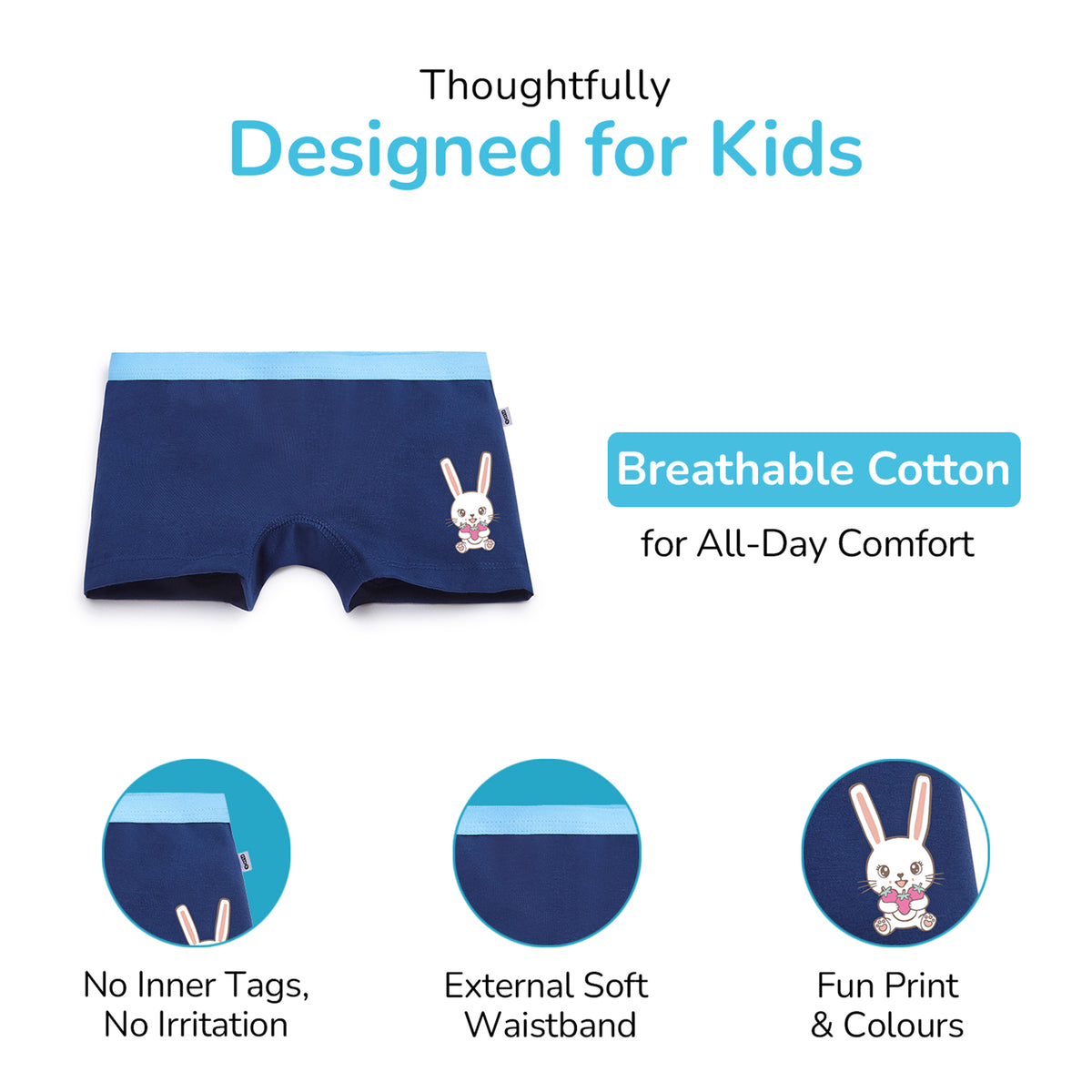 Bunnies 4-pack Girl Trunks