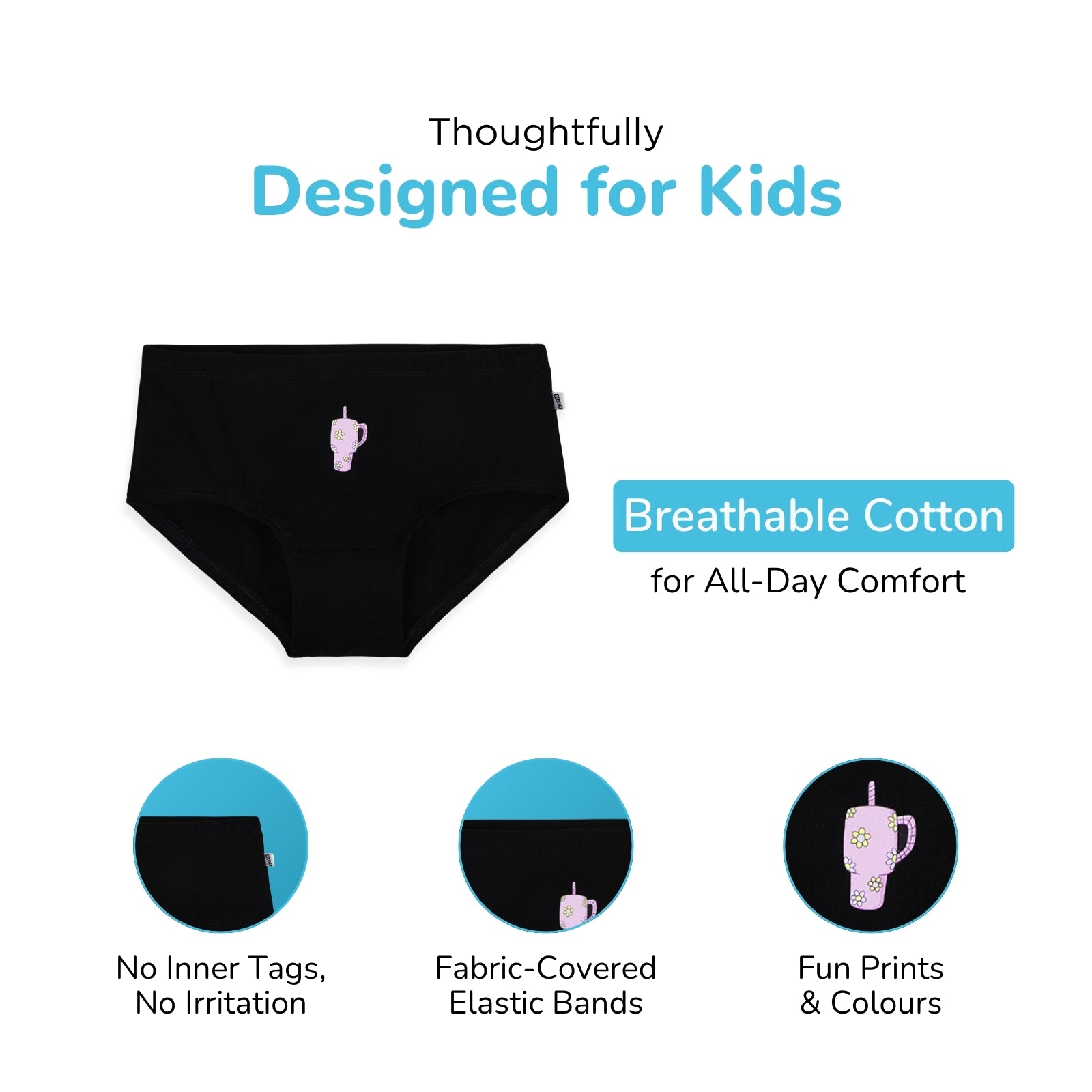 White, Skin & Black 3-Pack Preteen Hipsters