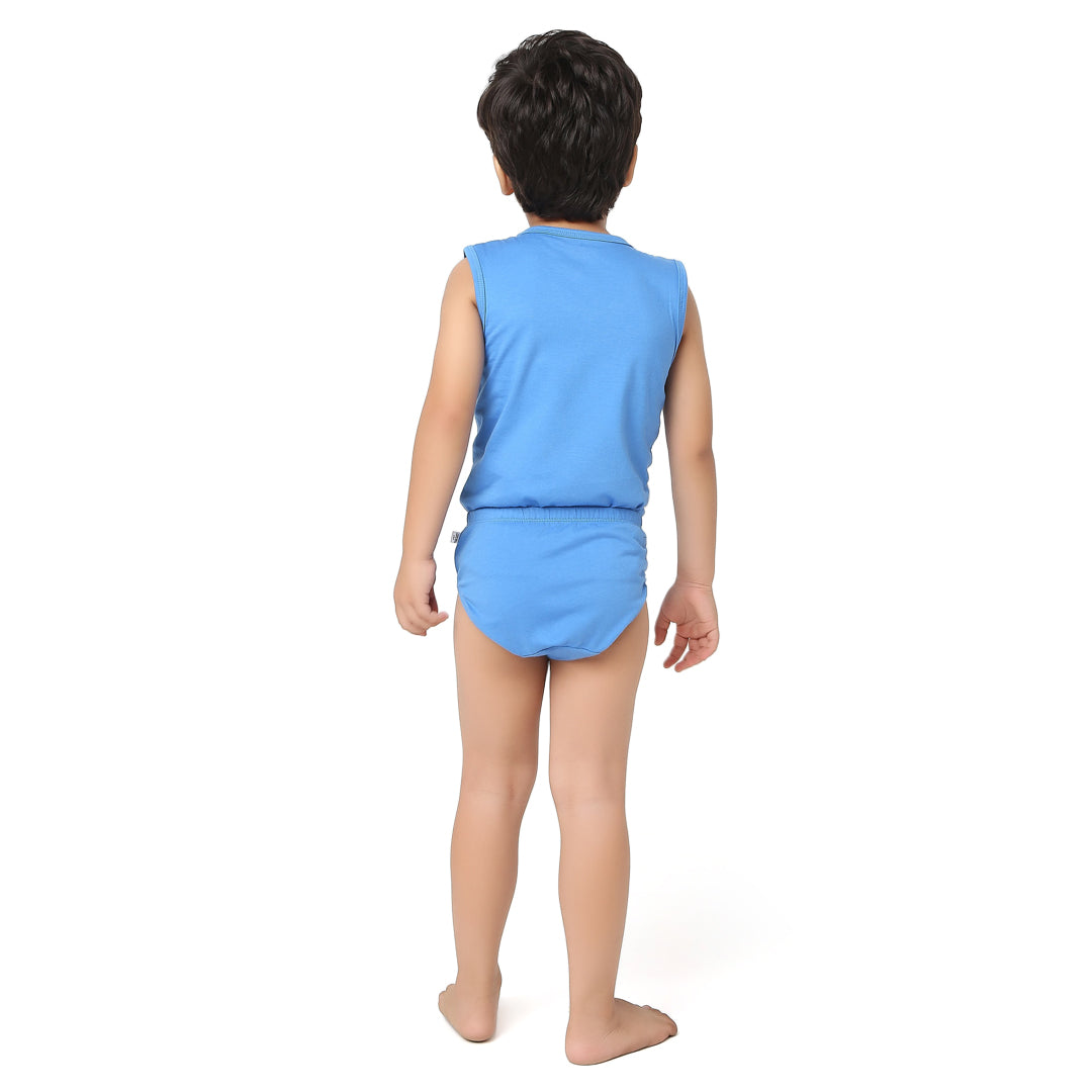 Blue Underwear & Vest Set