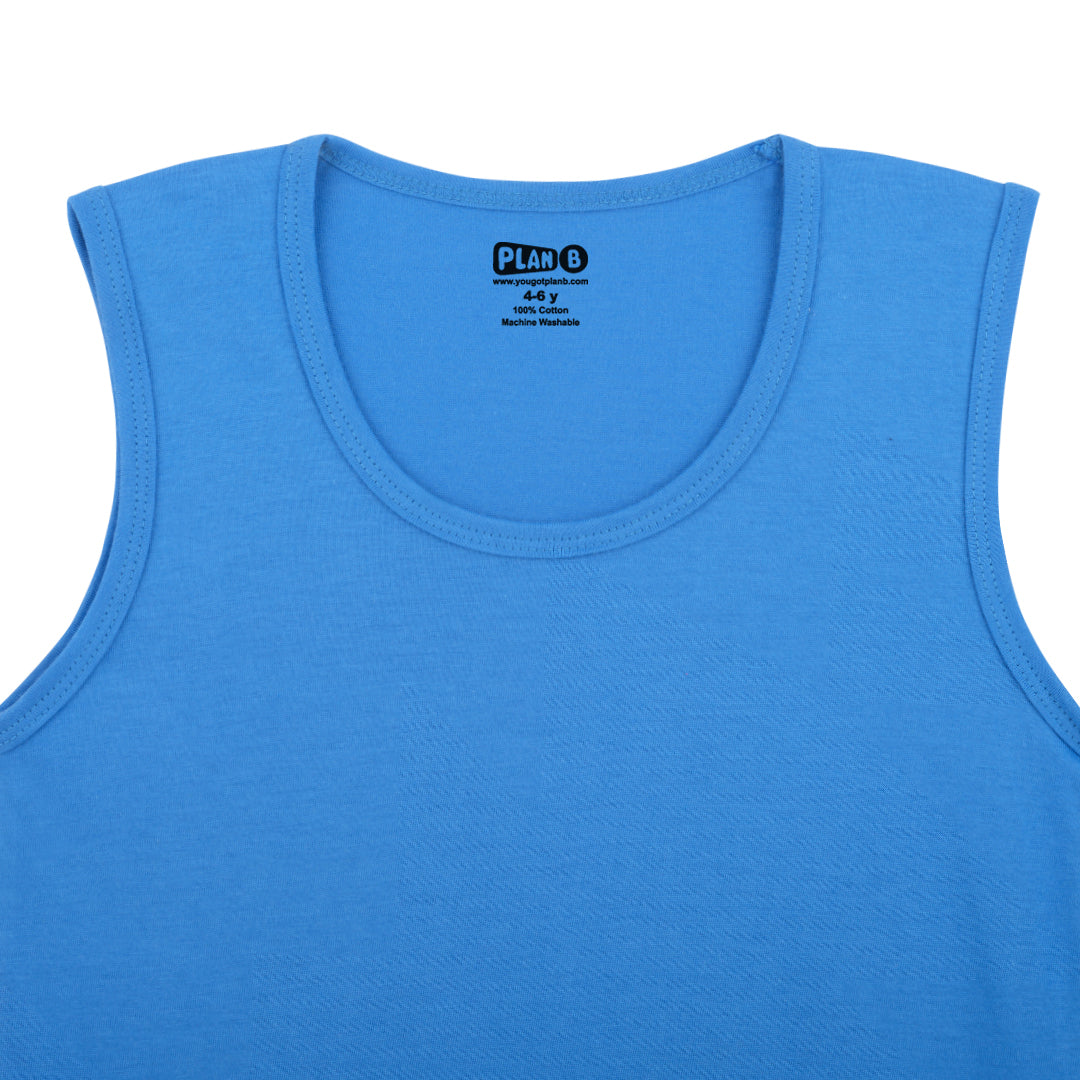 Blue Underwear & Vest Set