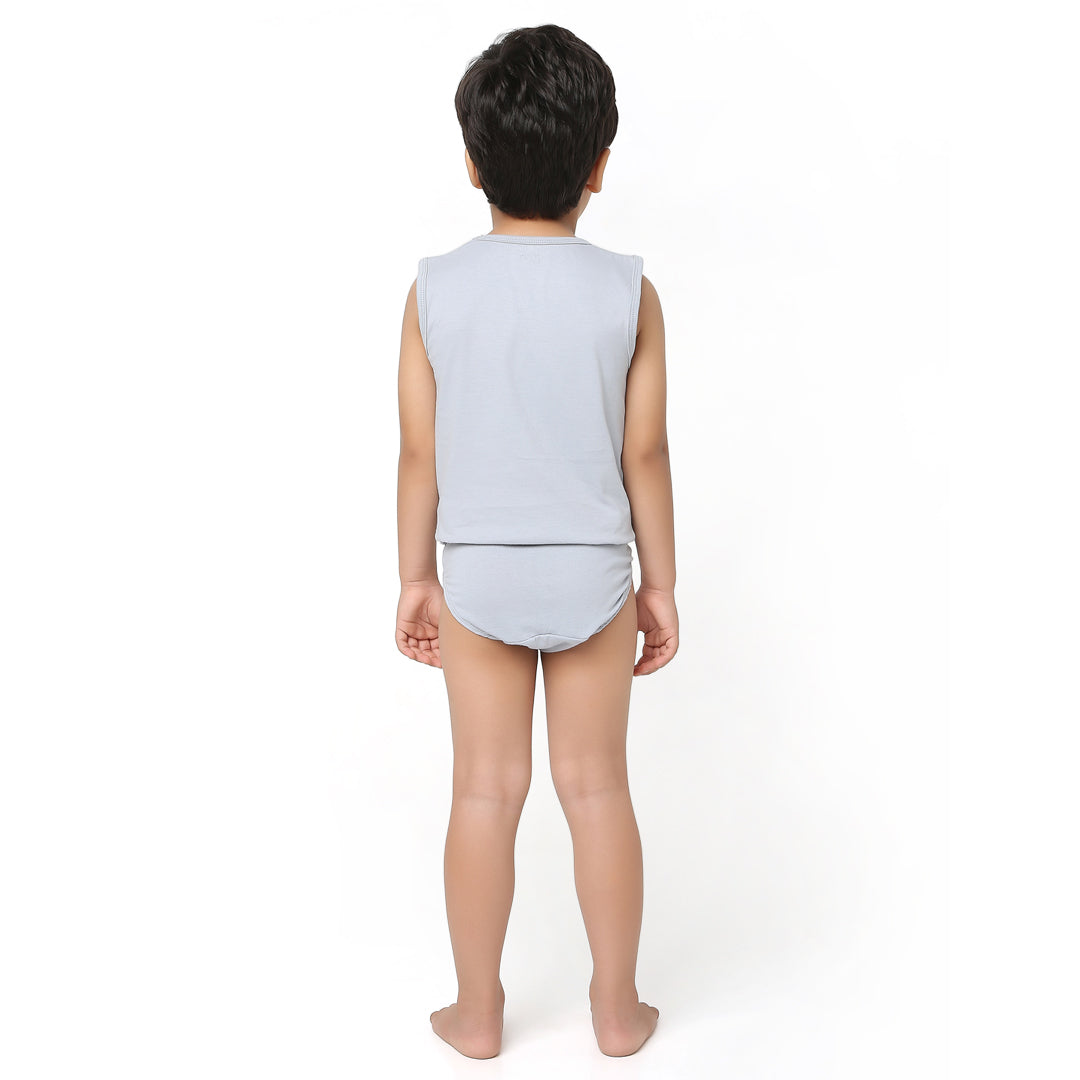 Grey Underwear & Vest Set