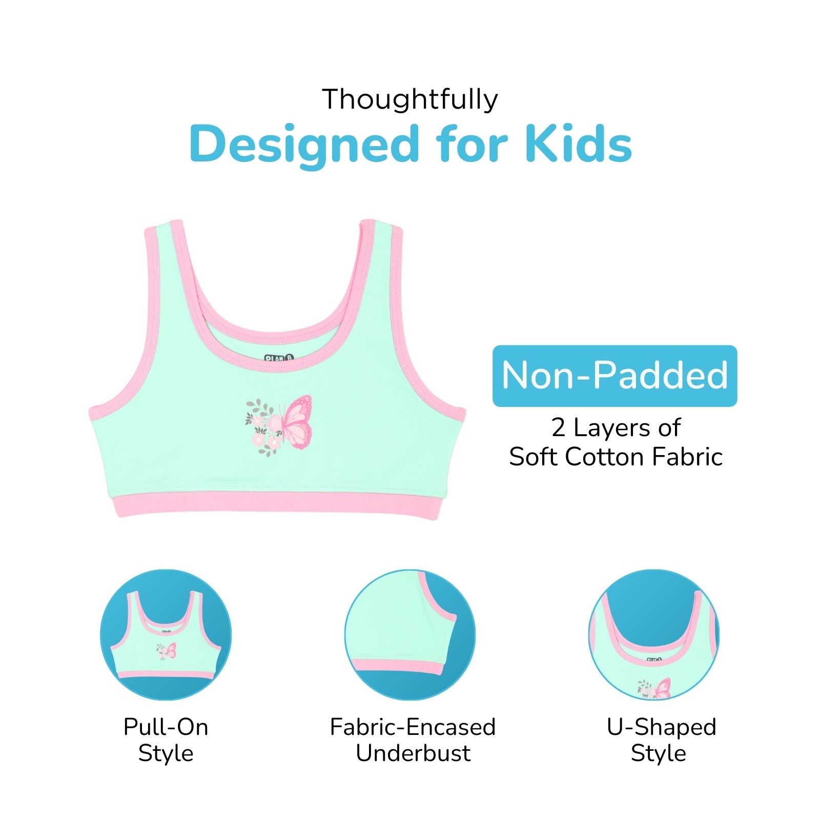 U-Shaped Double Layered Sports Bra - 2-Pack