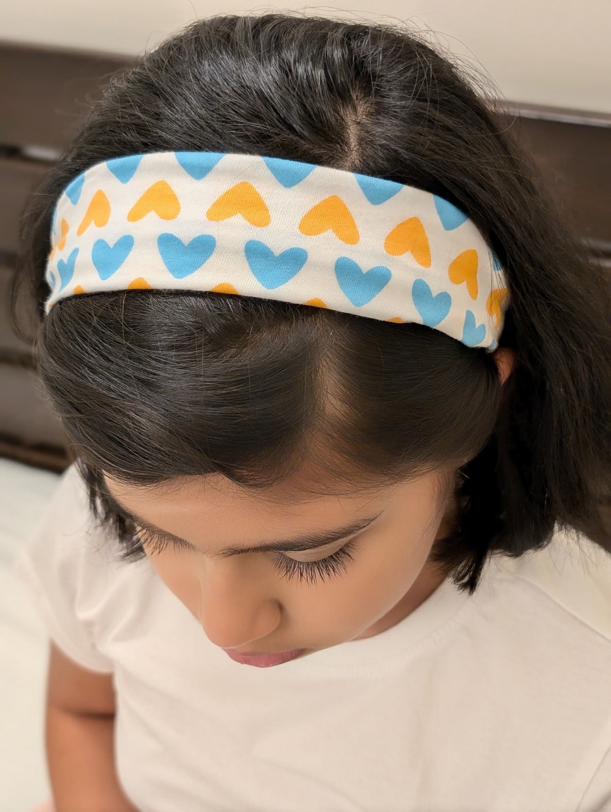 Orange-Blue Heart Headband