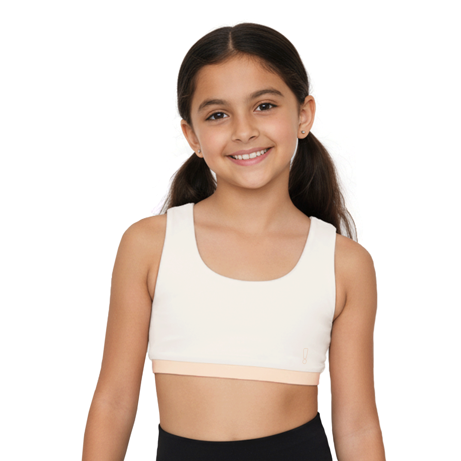 U-Shaped White & Skin Reversible Sports Bra