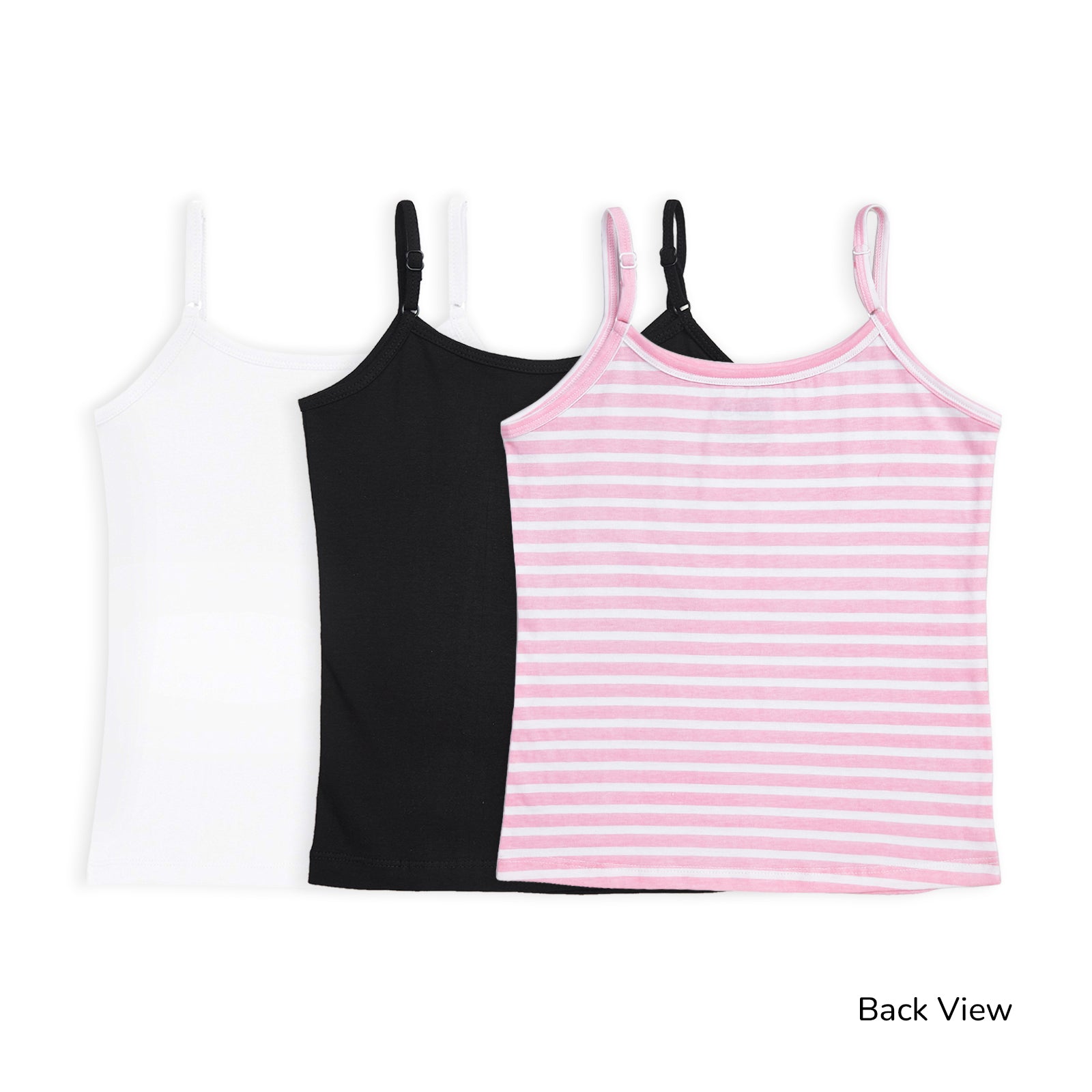Black, White & Pink Stripes 3-Pack Camisoles