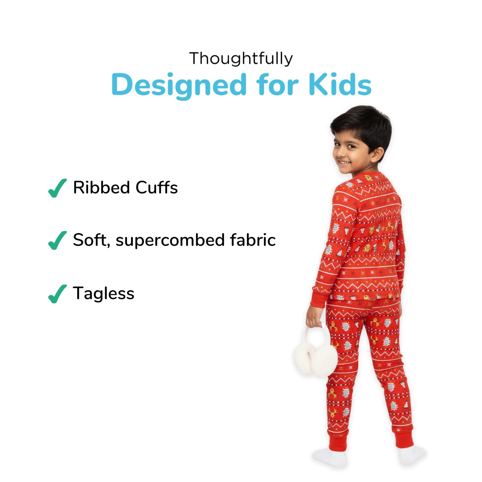 Red Xmas Thermals for Boys