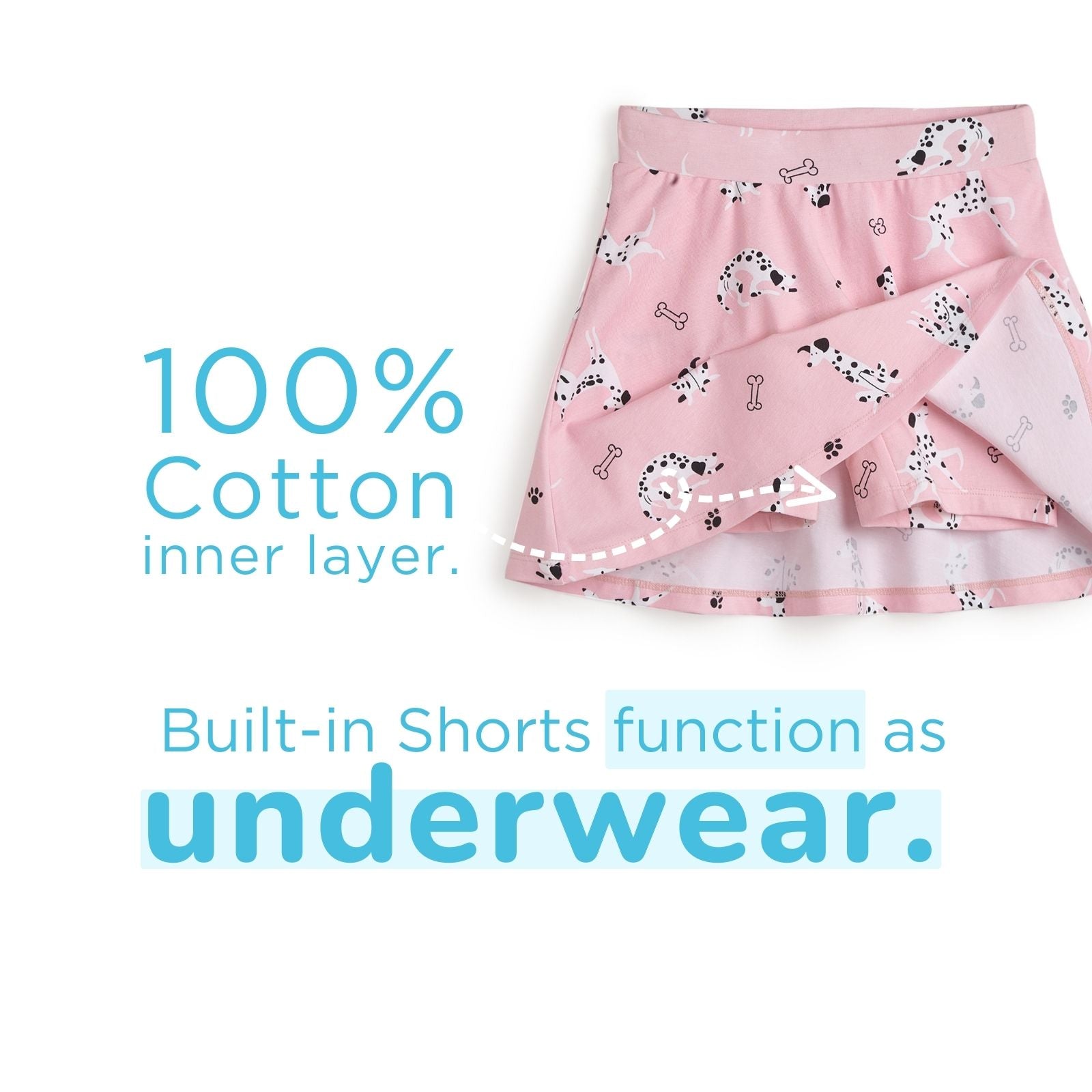 Dalmatian Skater Skirt with Inner Shorts