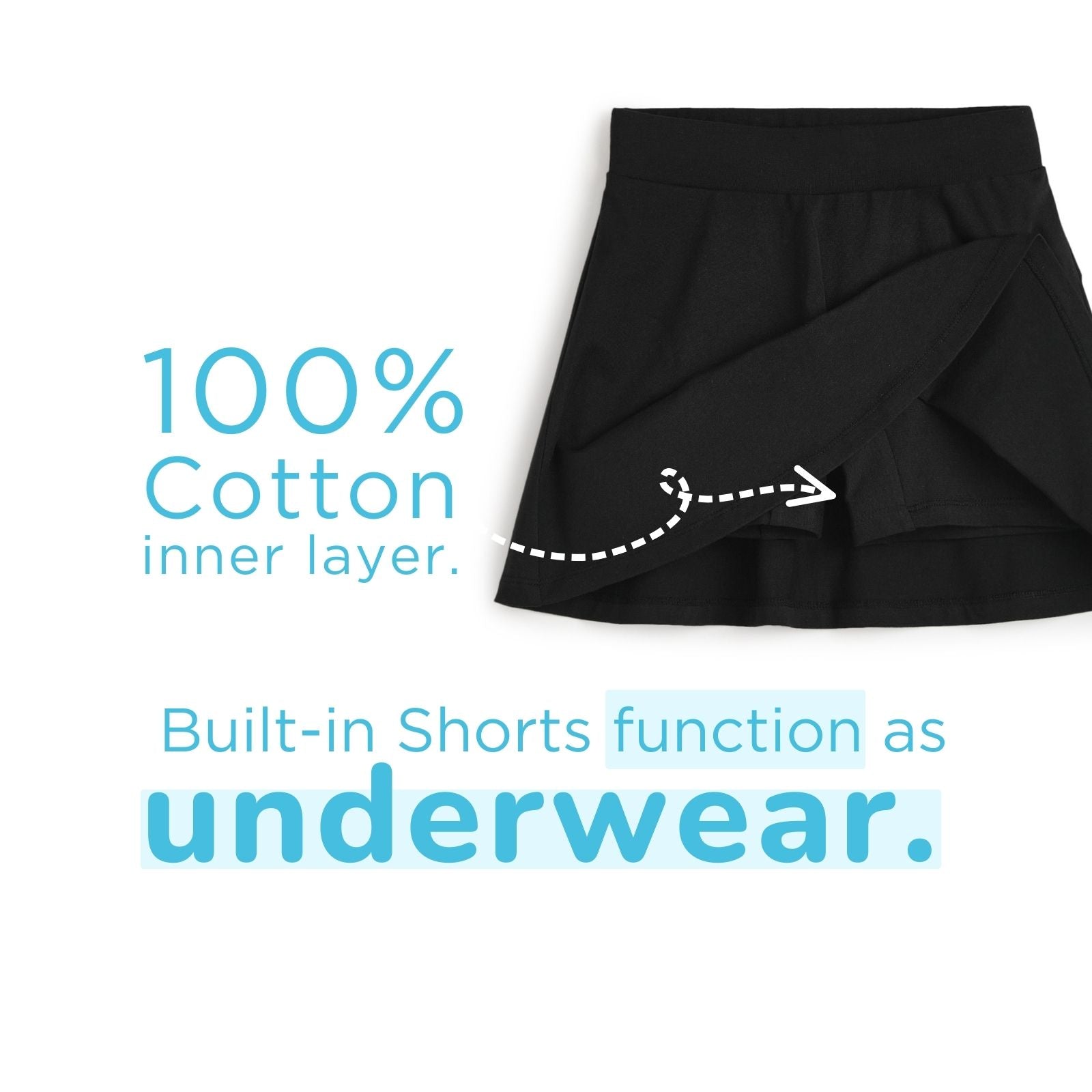 Black Skater Skirt with Inner Shorts