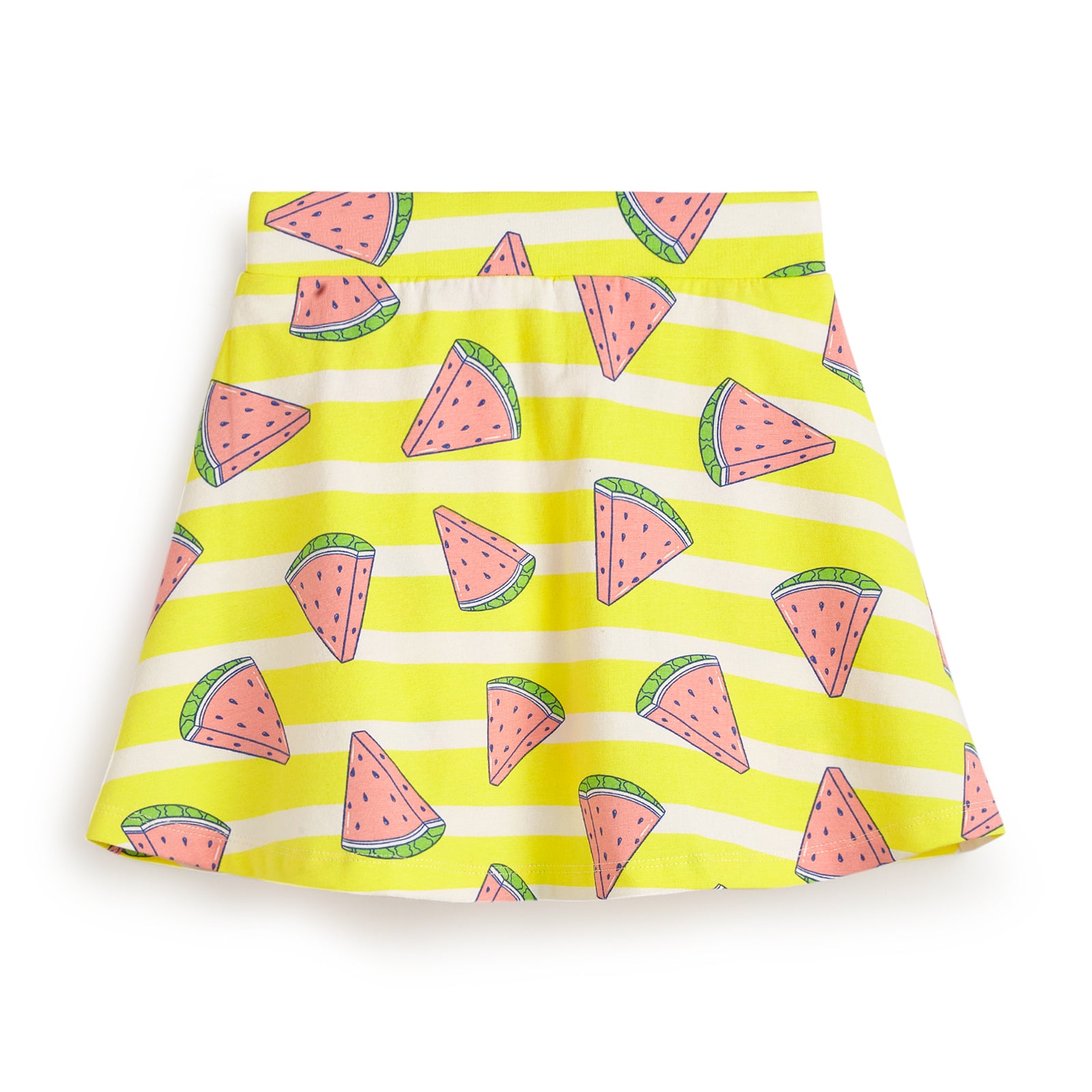 Peach Tshirt and Cycling Shorts with Skater Skirts Set