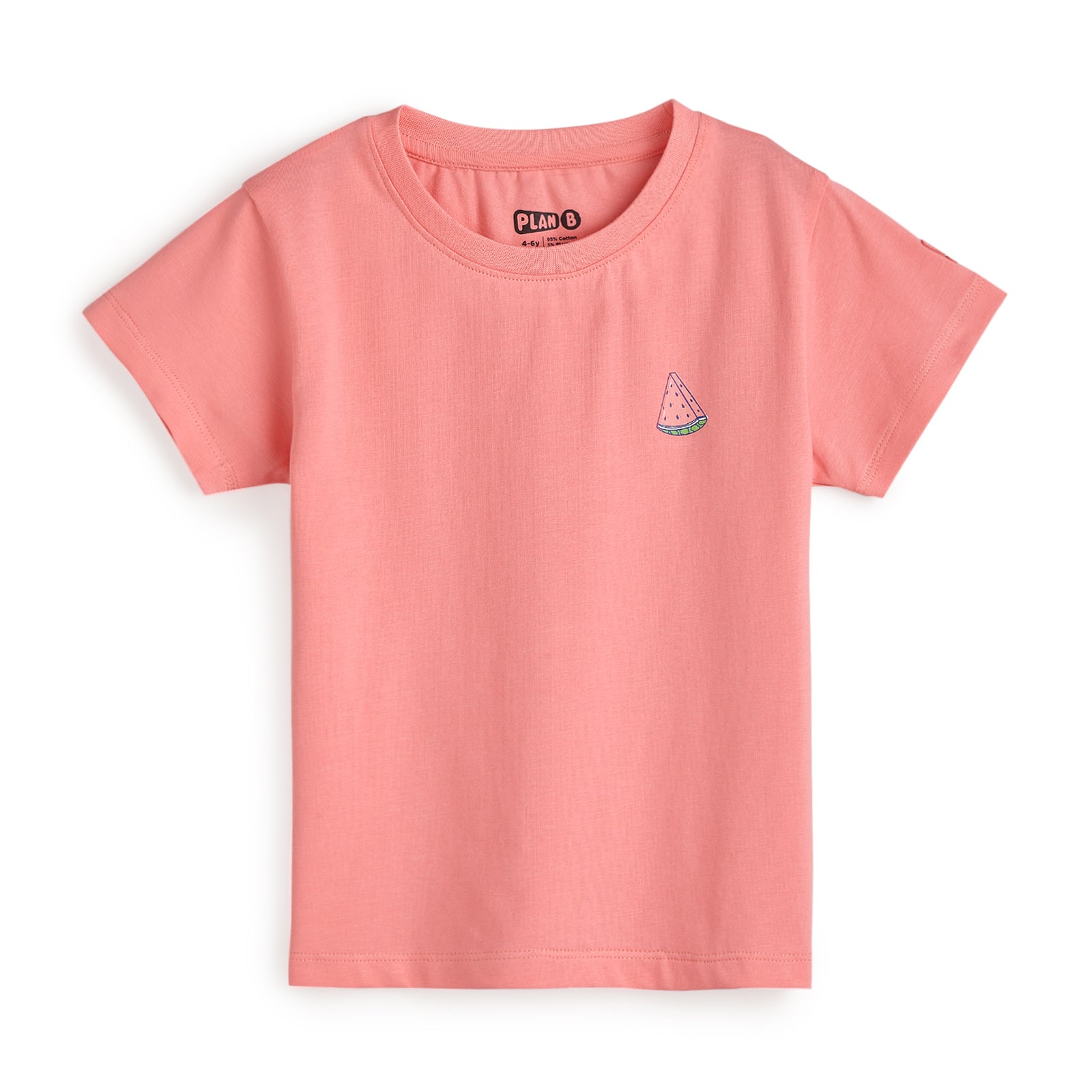 Peach Tshirt and Cycling Shorts with Skater Skirts Set