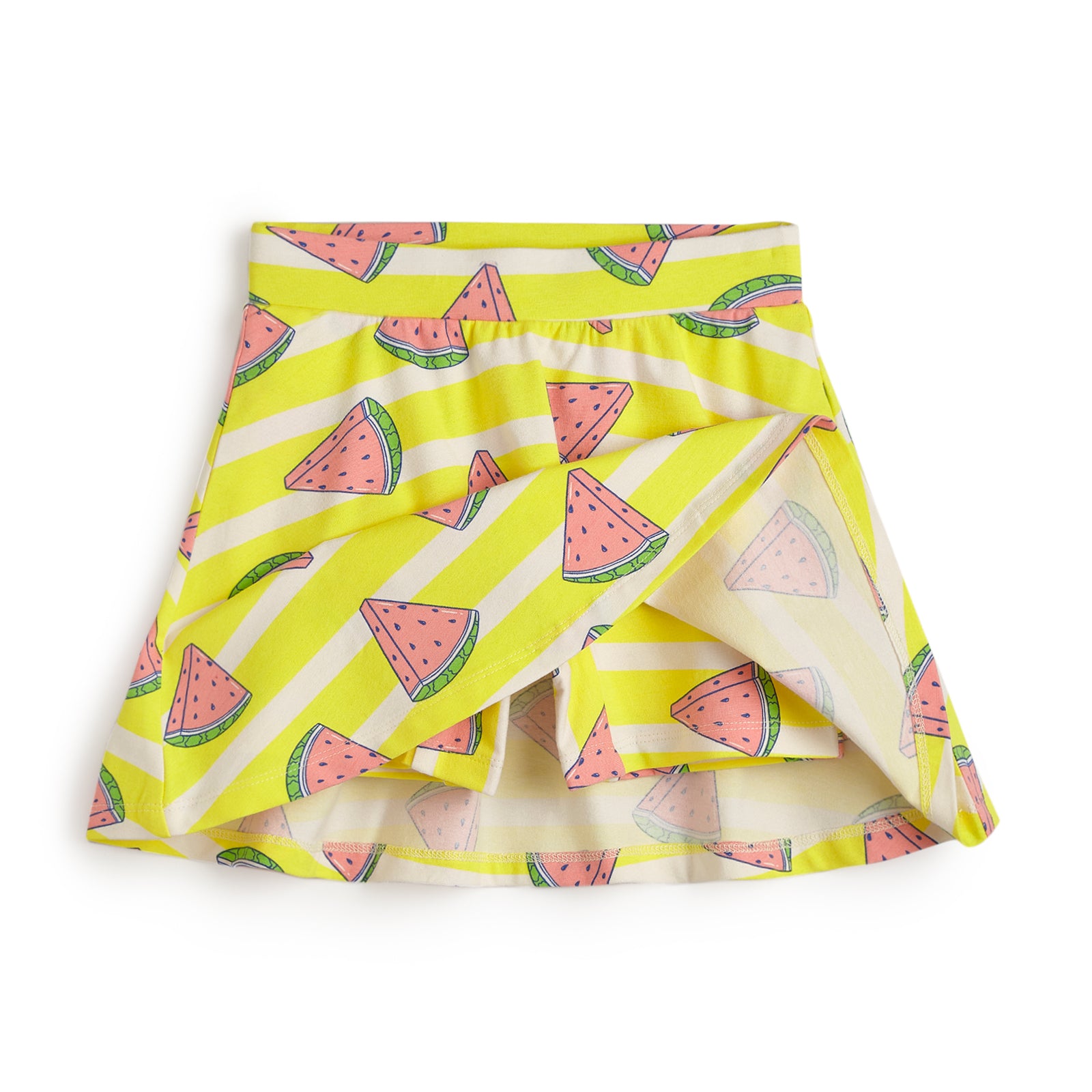 Peach Tshirt and Cycling Shorts with Skater Skirts Set