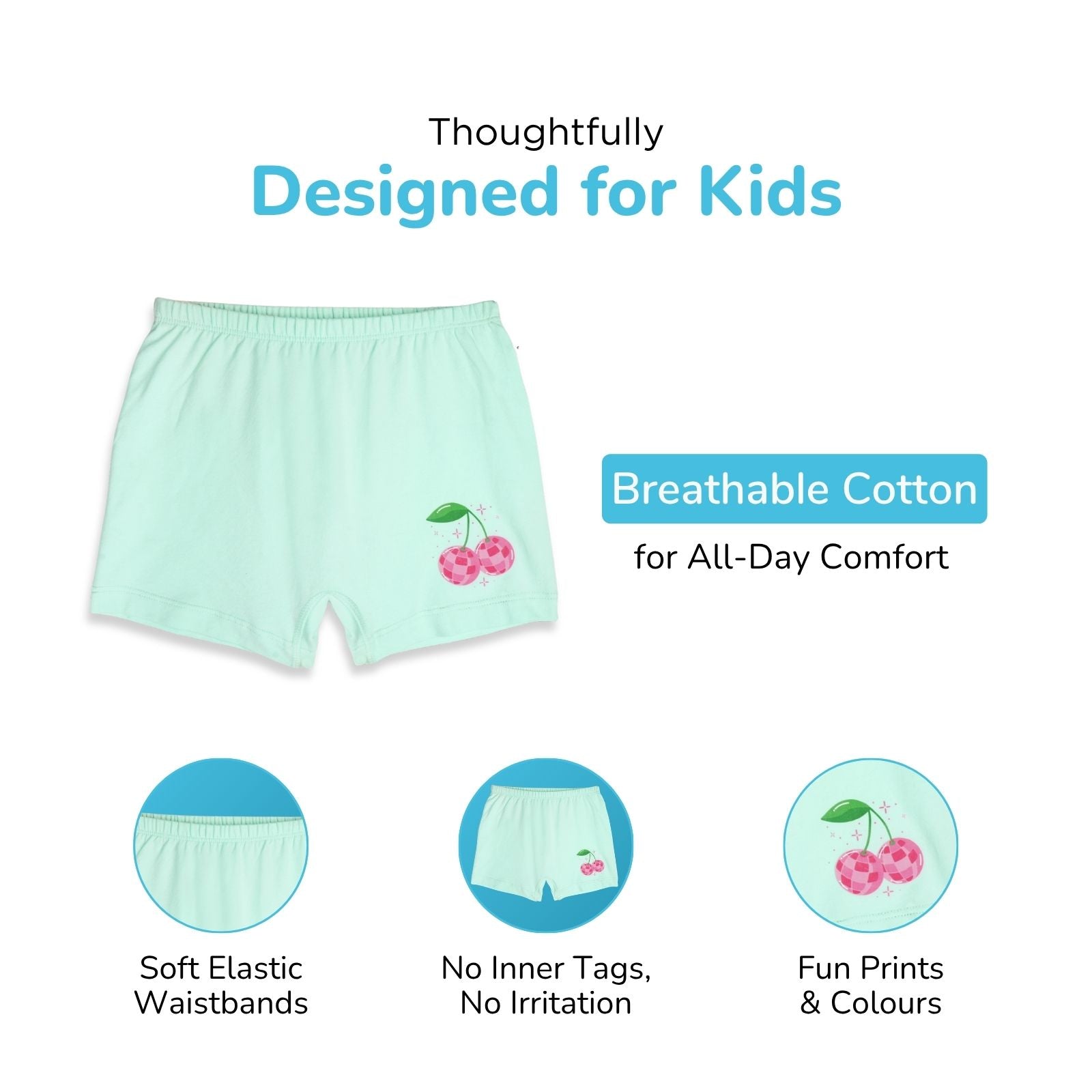 Cherries 3-Pack Preteen Boxer