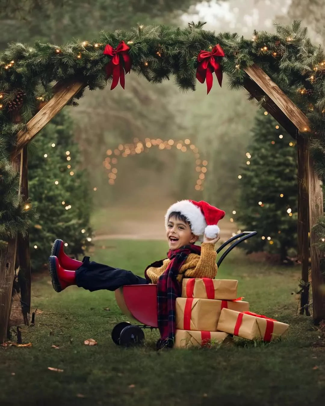 Boy in christmas outfit