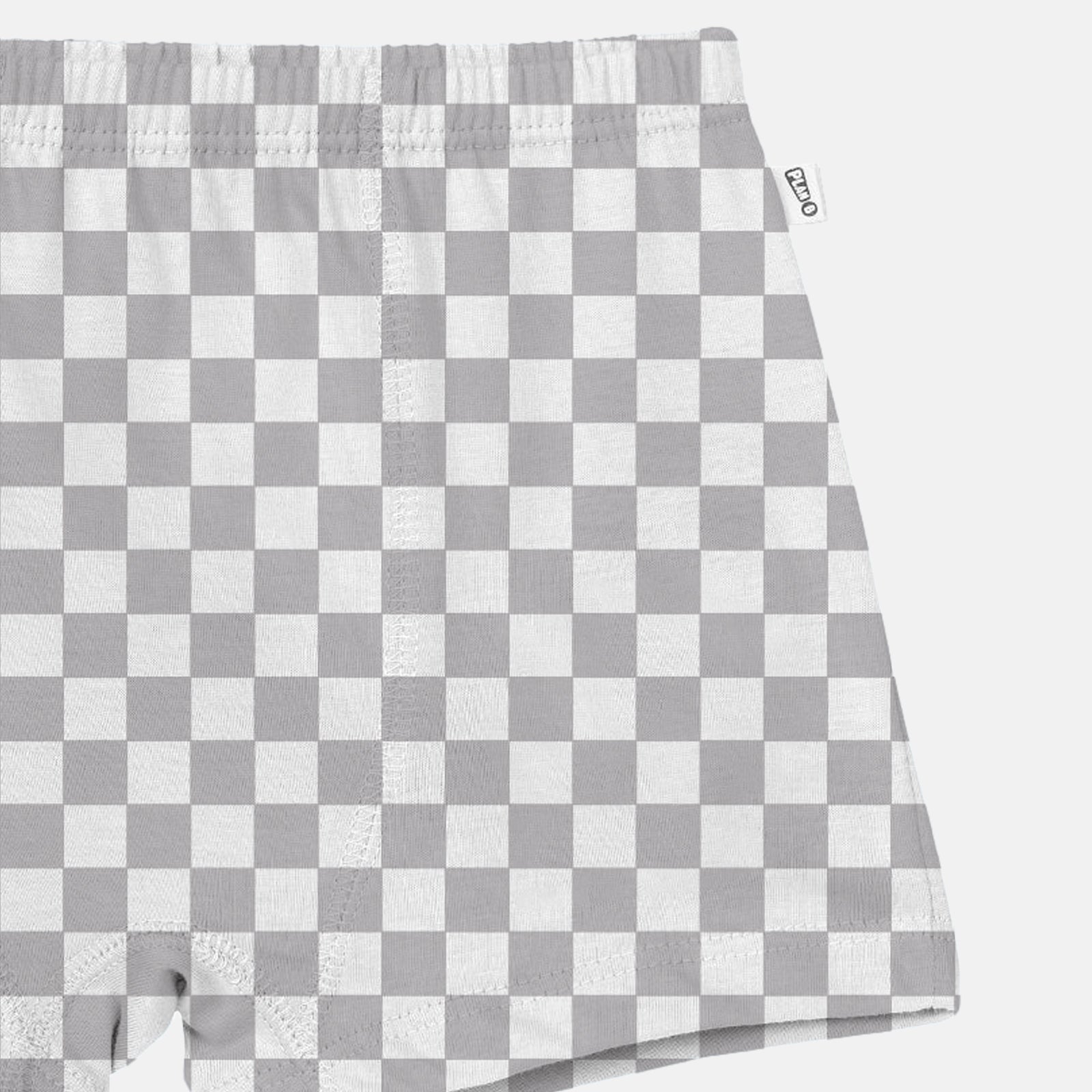 Grey Checks Boy Boxer