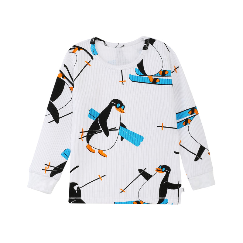 Penguin Party - Thermal Full Sleeve Top & Pant Set