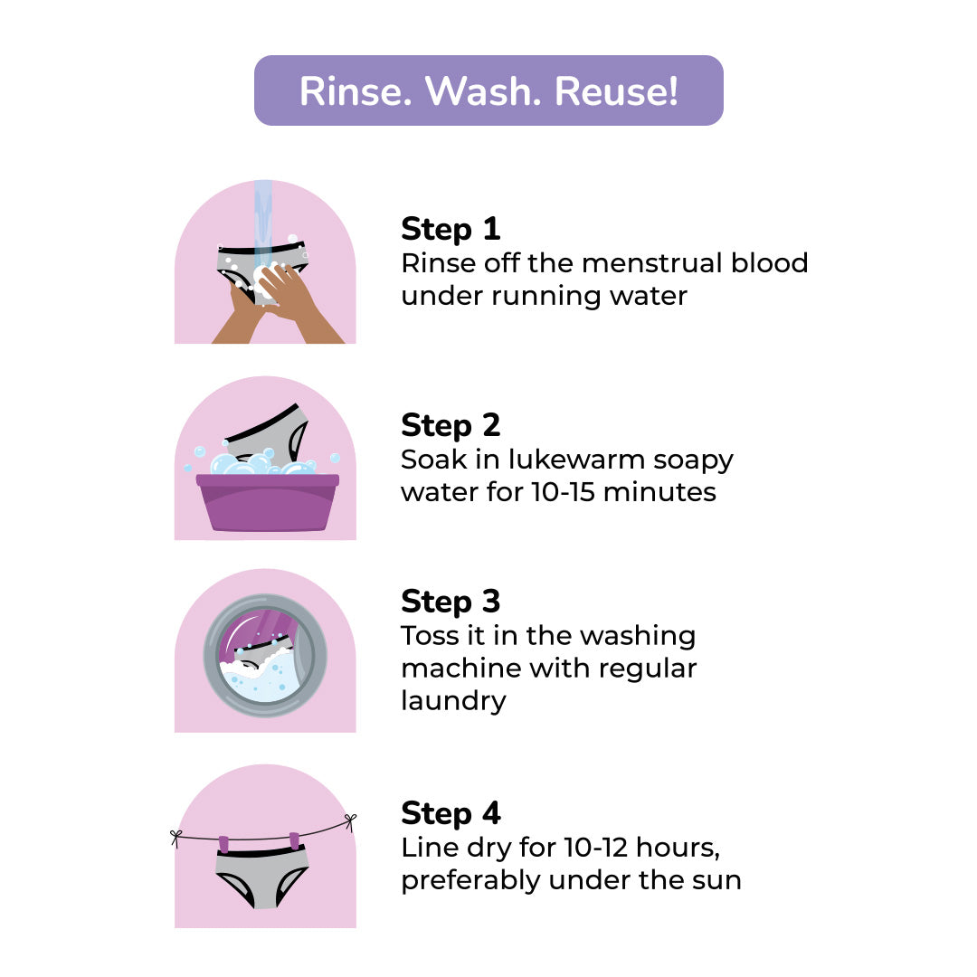 3-Pack Reusable Period Panty (Heavy Flow)