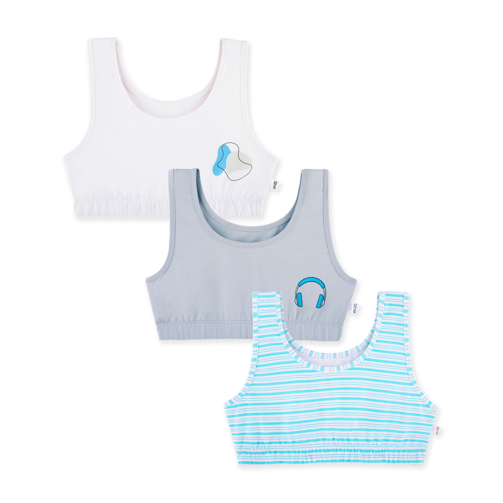 Stripey 3-Pack Double Layered Sports Bra - U-Shaped