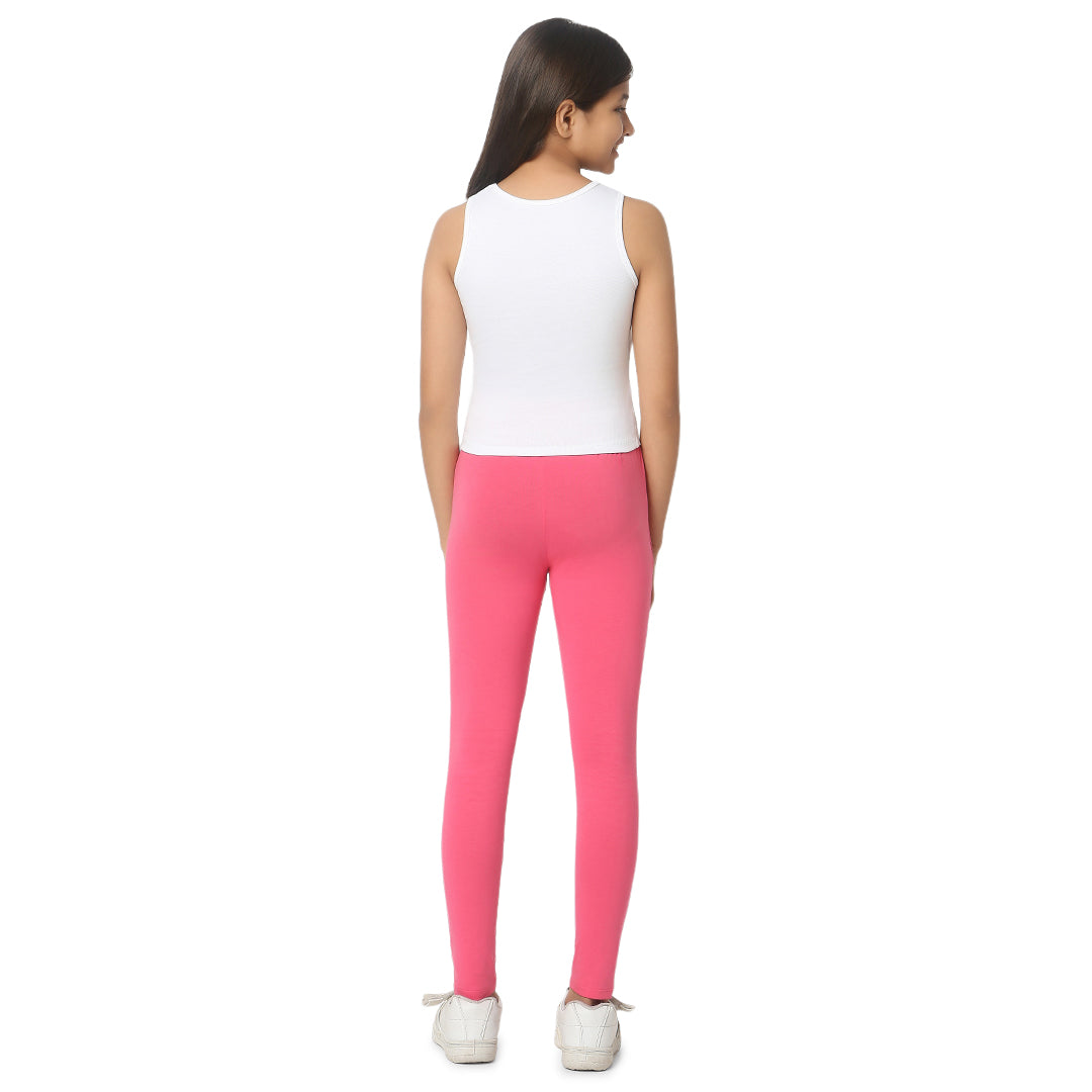 White Tank Top & Believe In Pink Leggings Set