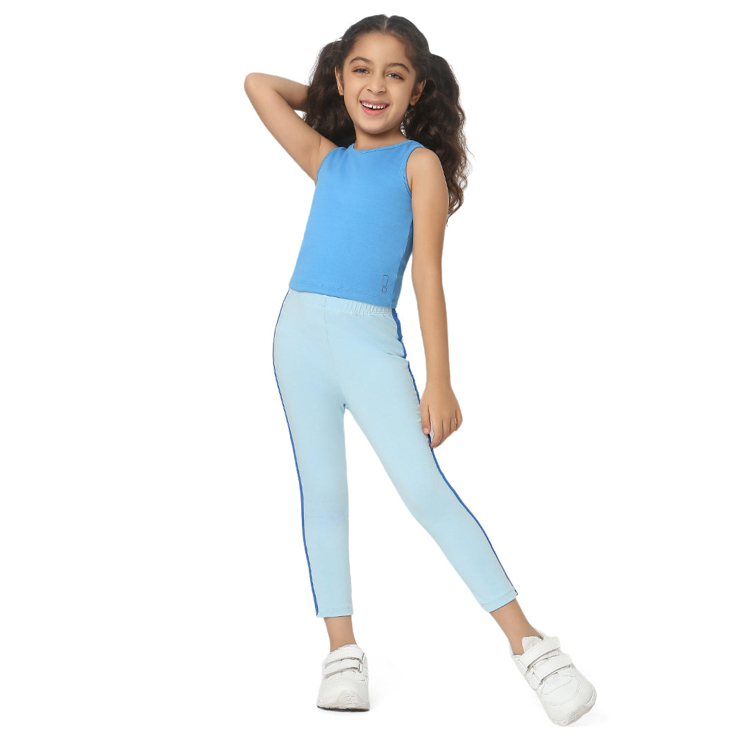 Blue Tank Top & Double Blue Leggings Set