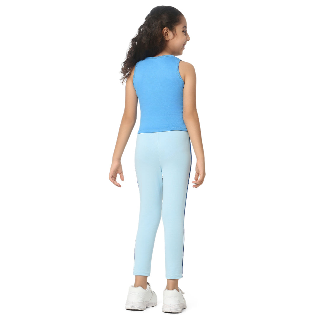 Blue Tank Top & Double Blue Leggings Set