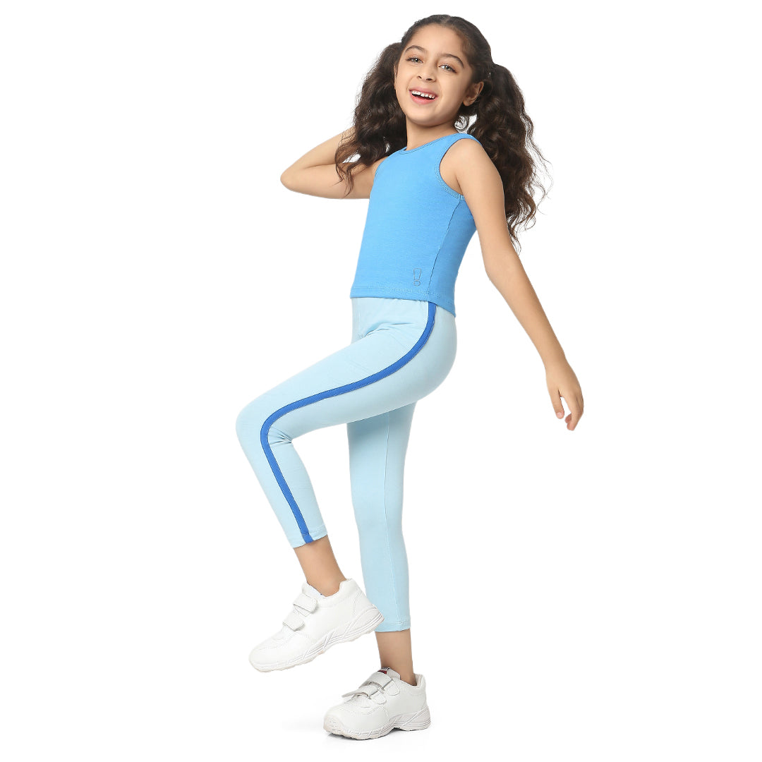 Blue Tank Top & Double Blue Leggings Set