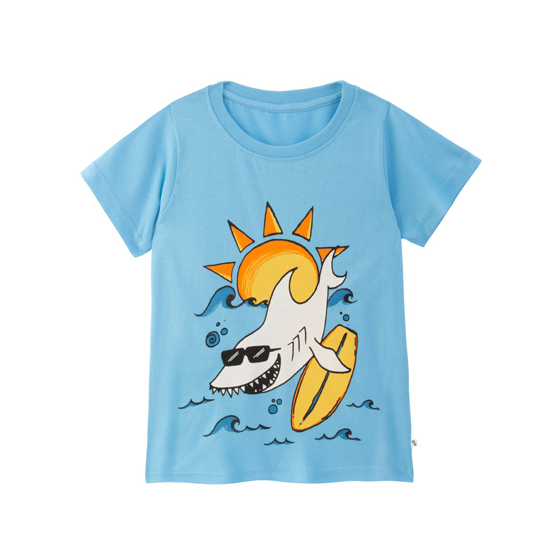 Surfs Up Shorts & Tee Nightsuit - Glow  in the Dark