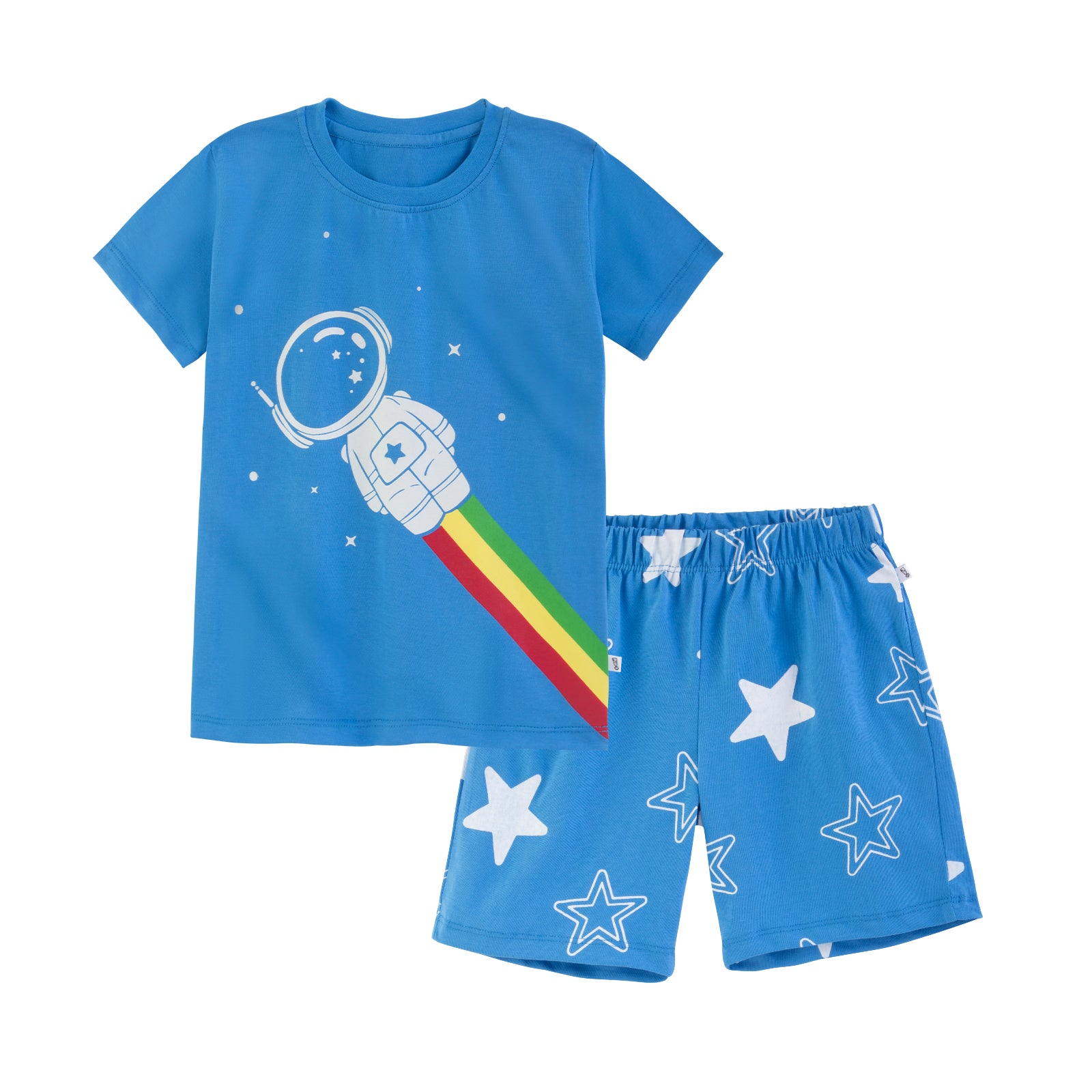 Space Tee & Shorts Nightsuit - Glow in the Dark