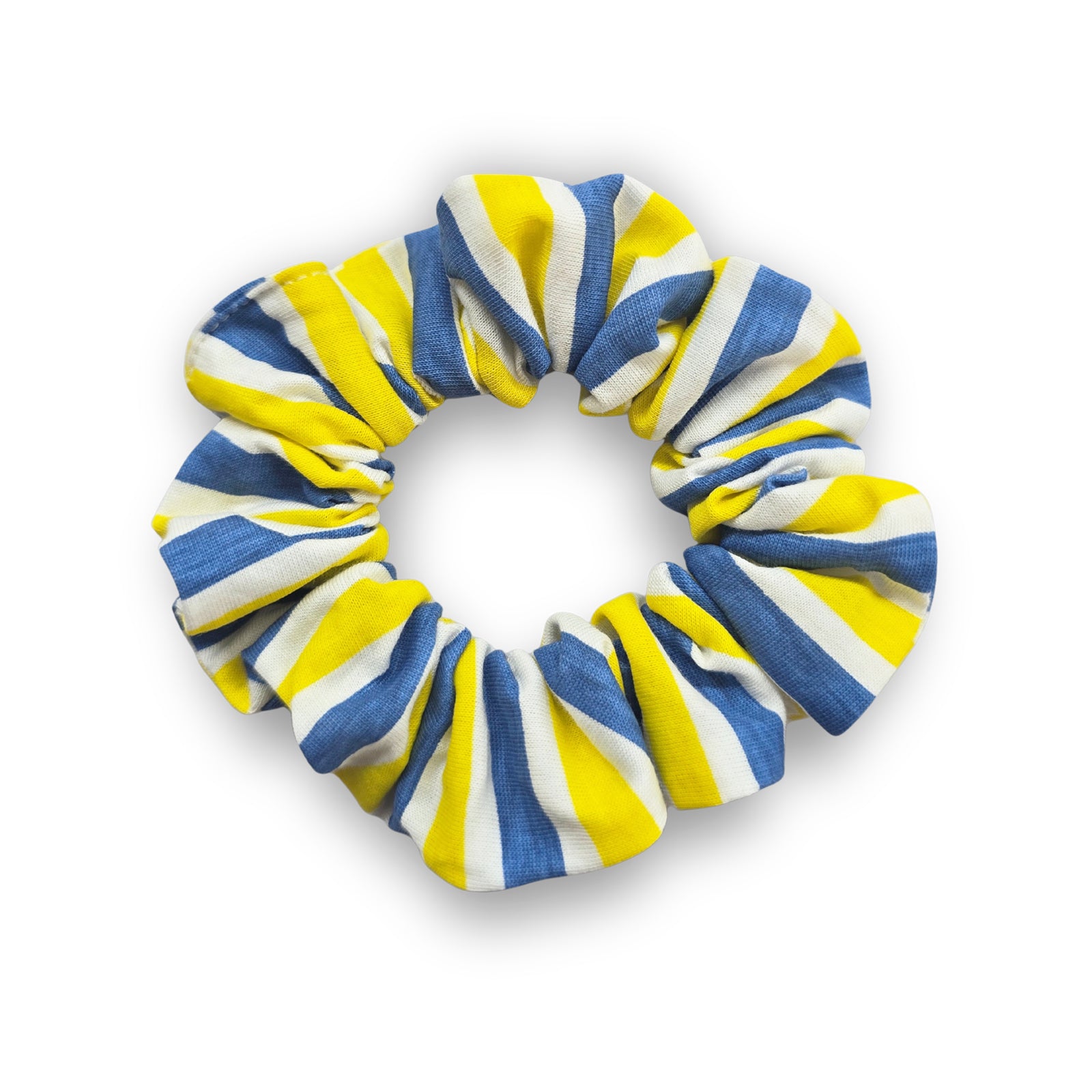 Yellow Blue Stripes Scrunchie