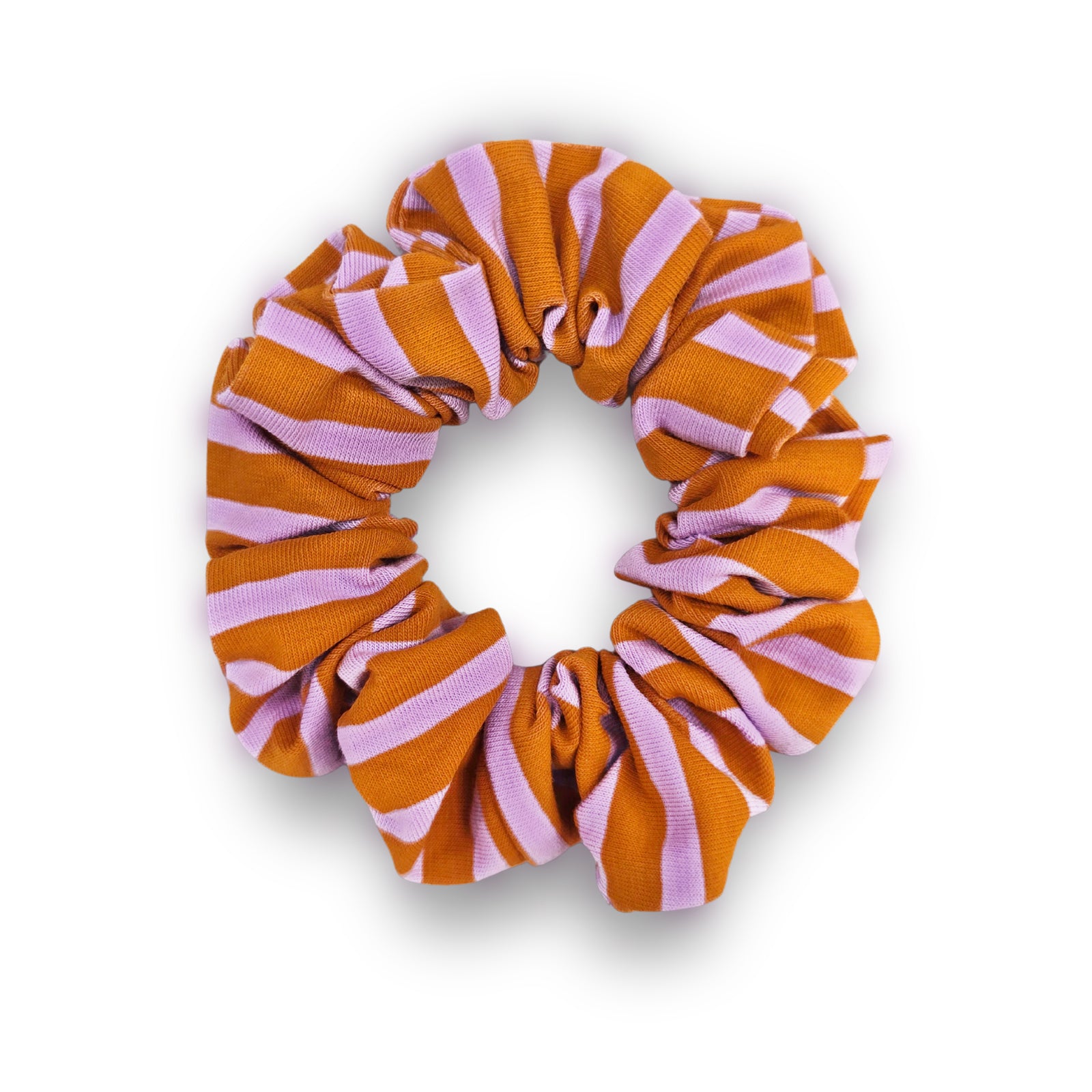 Orange Lavender Stripes Scrunchie