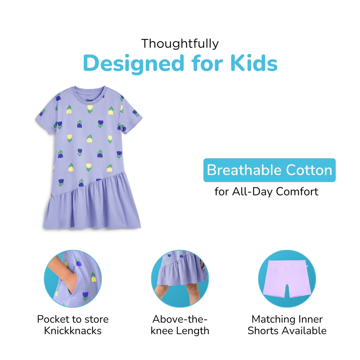 Lavender Tulips Dress