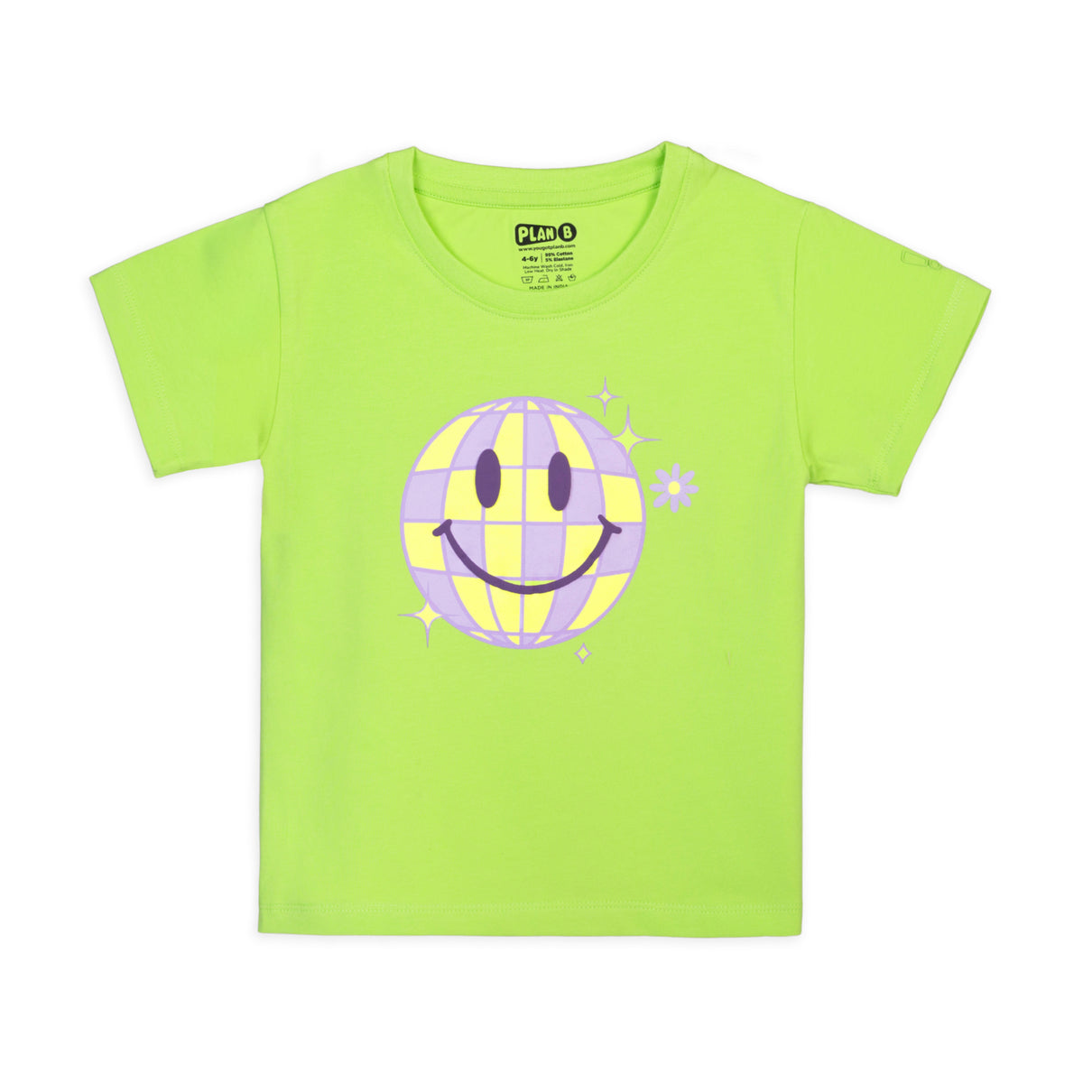 Flared Leggings & Green Smiley T-shirt Set