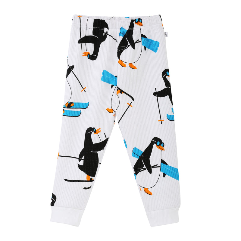 Penguin Party - Thermal Full Sleeve Top & Pant Set