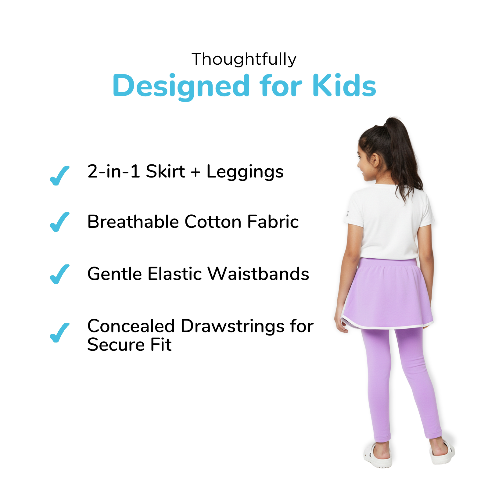 Lavender Skeggings & White Tshirt Set