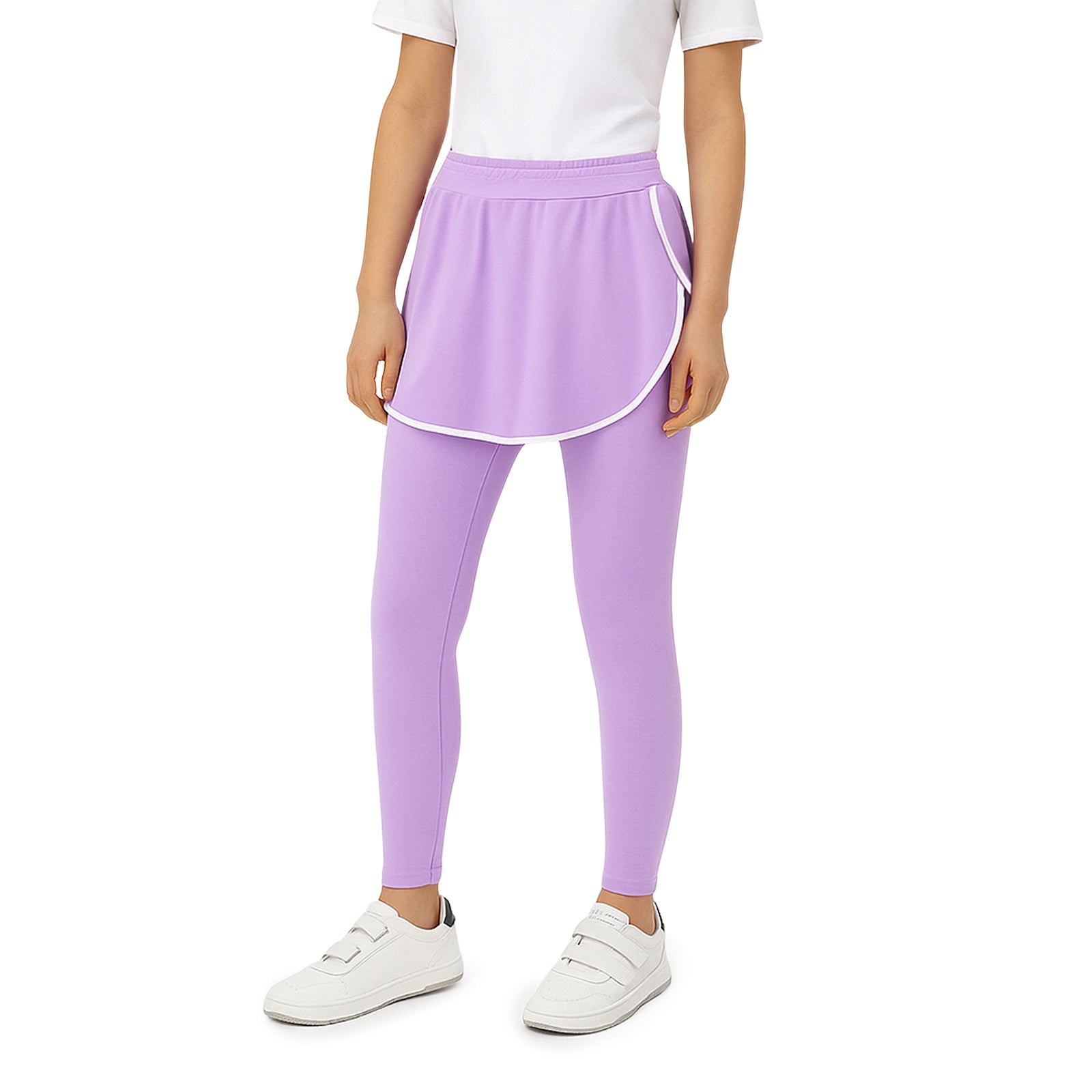 Lavender Skeggings & White Tshirt Set