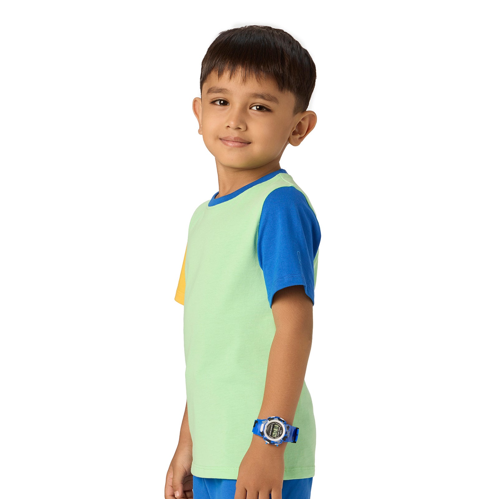 Green Colour-block Tshirt