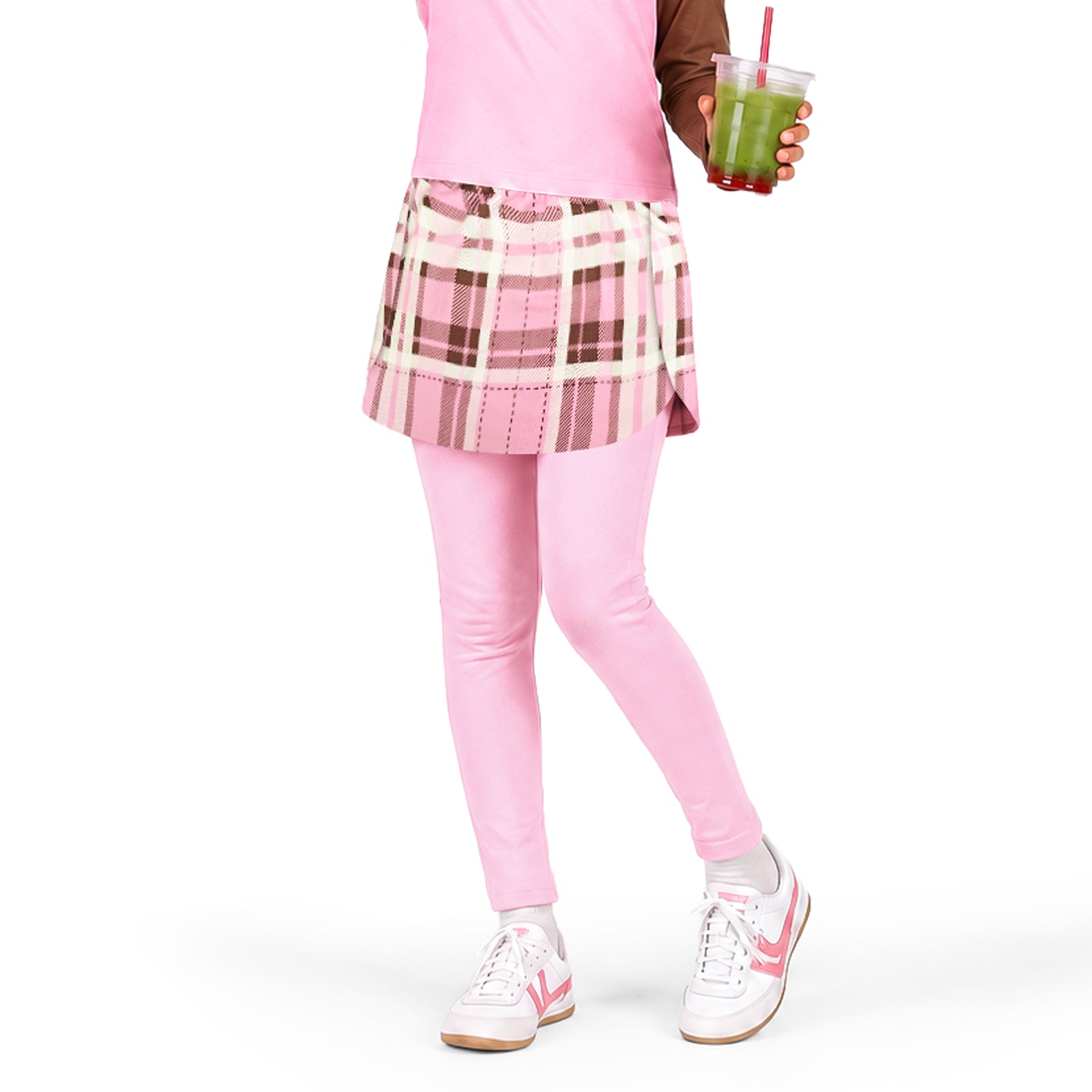 Pink Plaid Skeggings