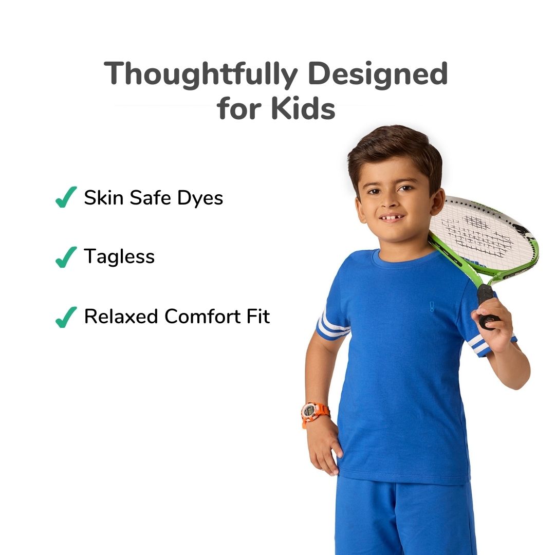 Blue Colour-block Tshirt