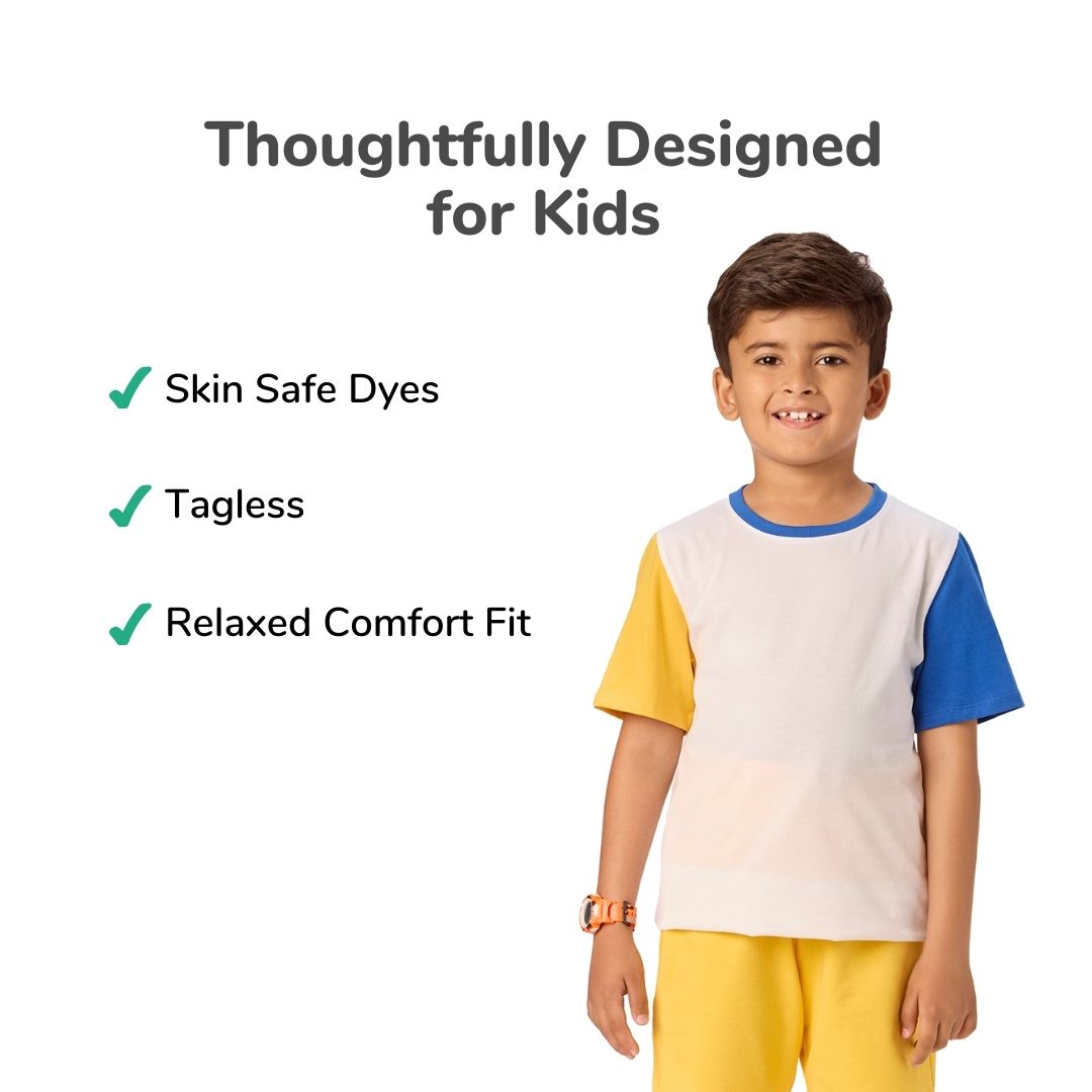 White Colour-block Tshirt