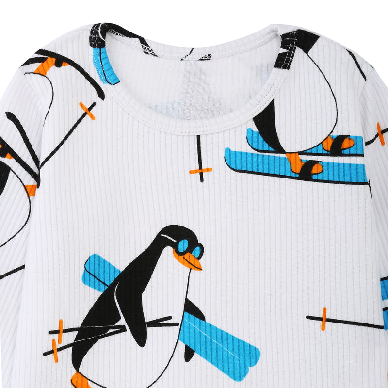 Penguin Party - Thermal Full Sleeve Top & Pant Set