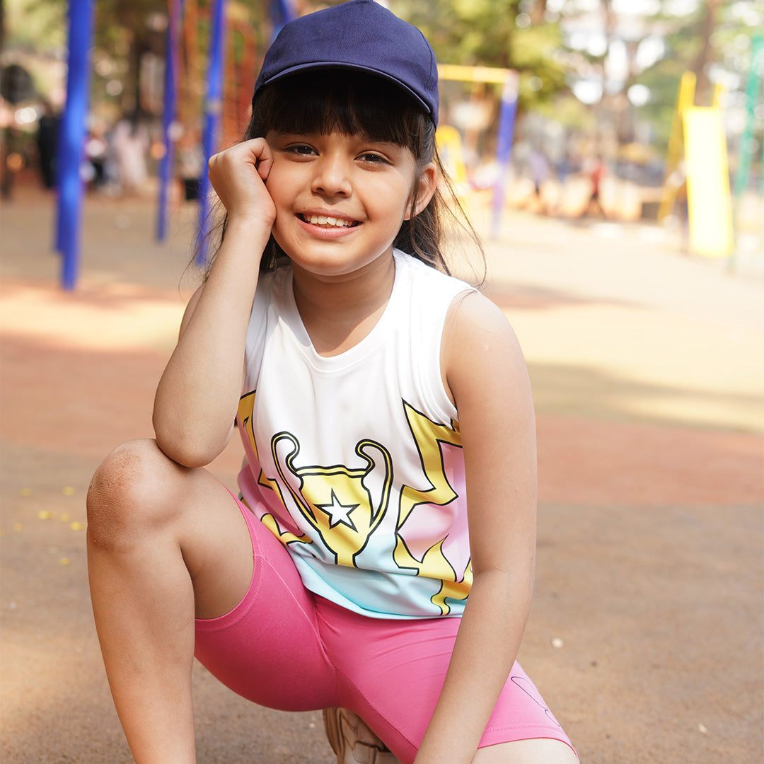 Winner Dry Fit Tank & Pink Cycling Shorts Set