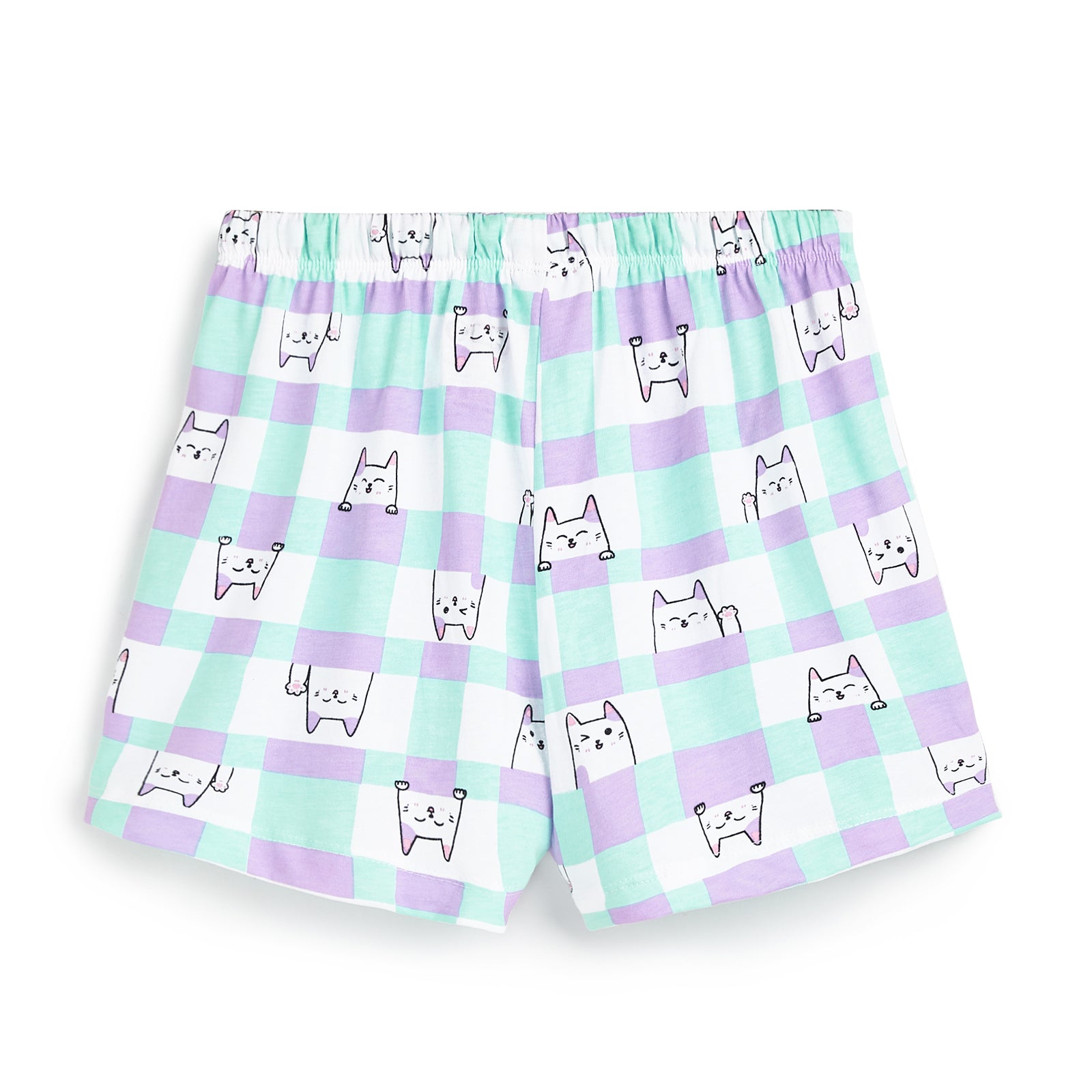 Checkered Cat Night Shorts