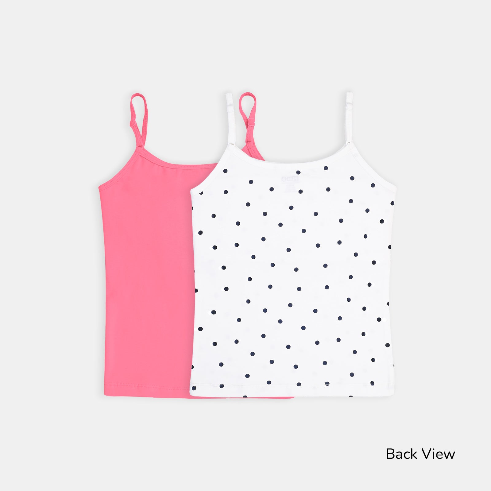 Polka White & Bubblegum Pink 2-Pack Padded Camisoles