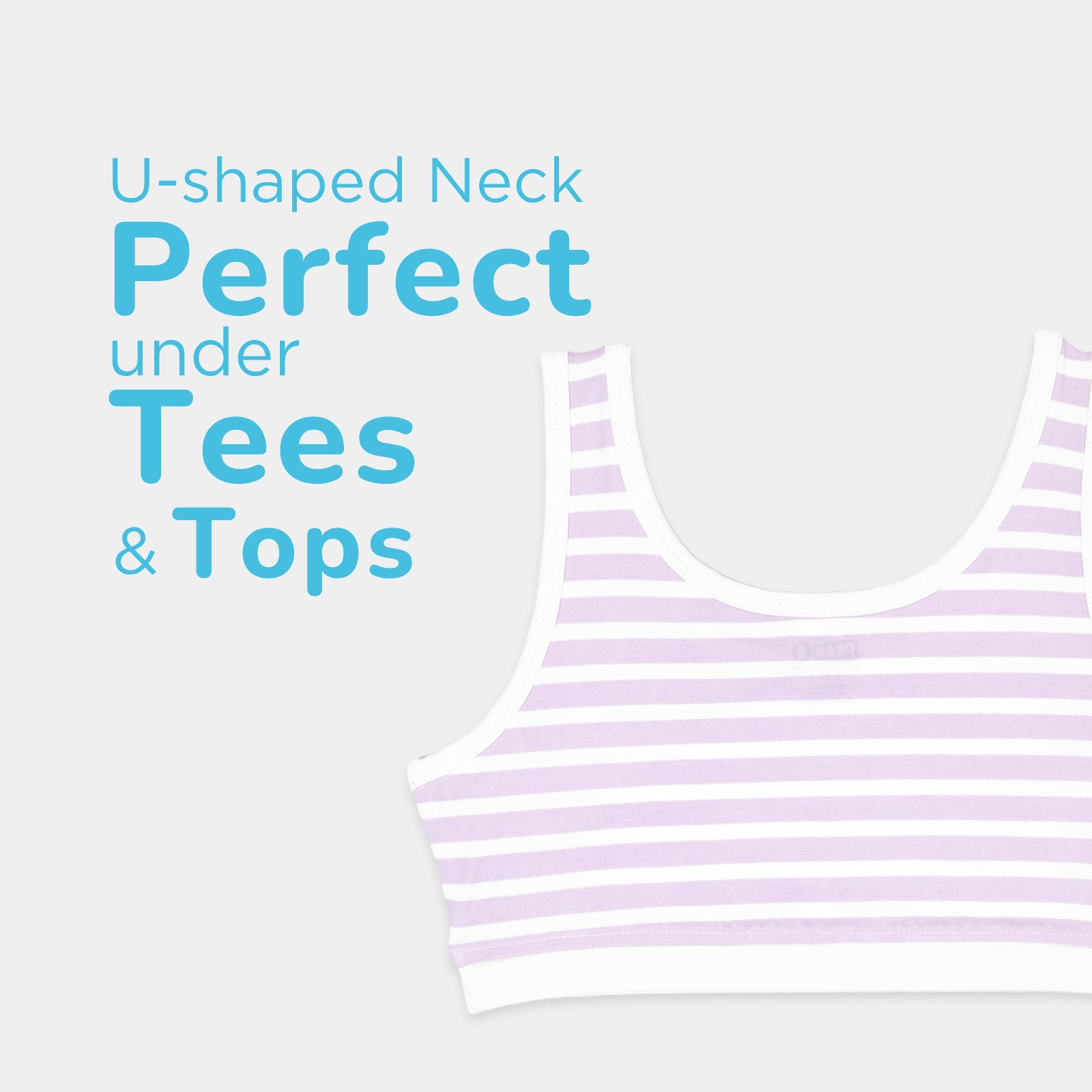U-Shaped Lavender Stripes Double Layered Sports Bra