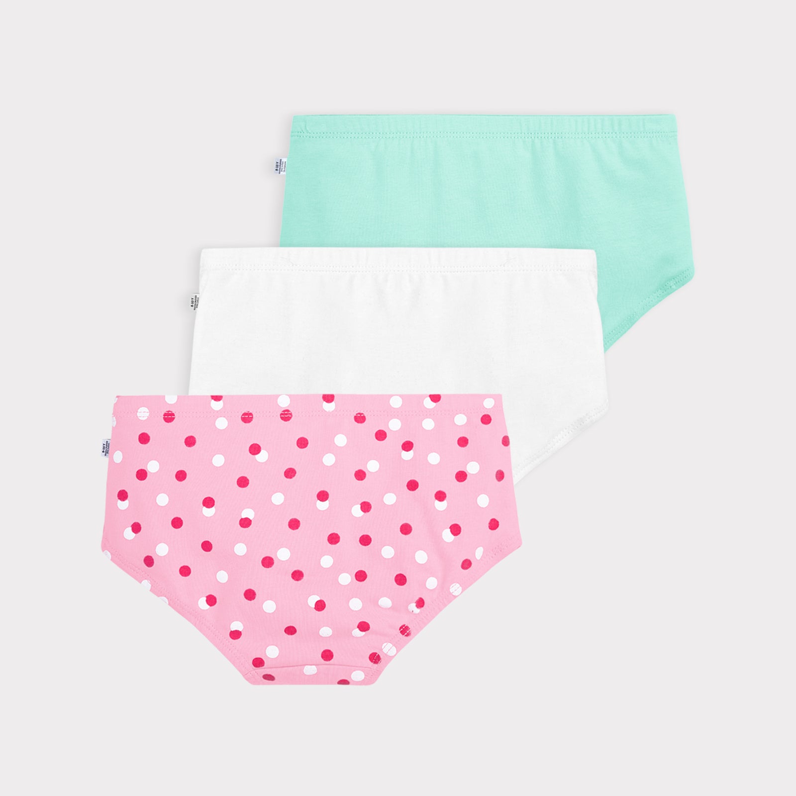 White, Pink & Green 3-Pack Preteen Hipsters