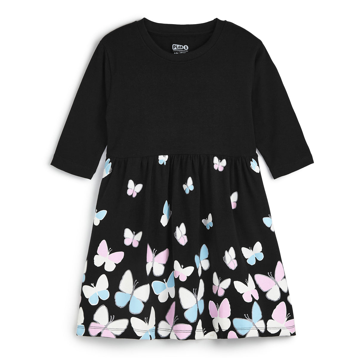 Black Dress with Glittery Butterfly Print